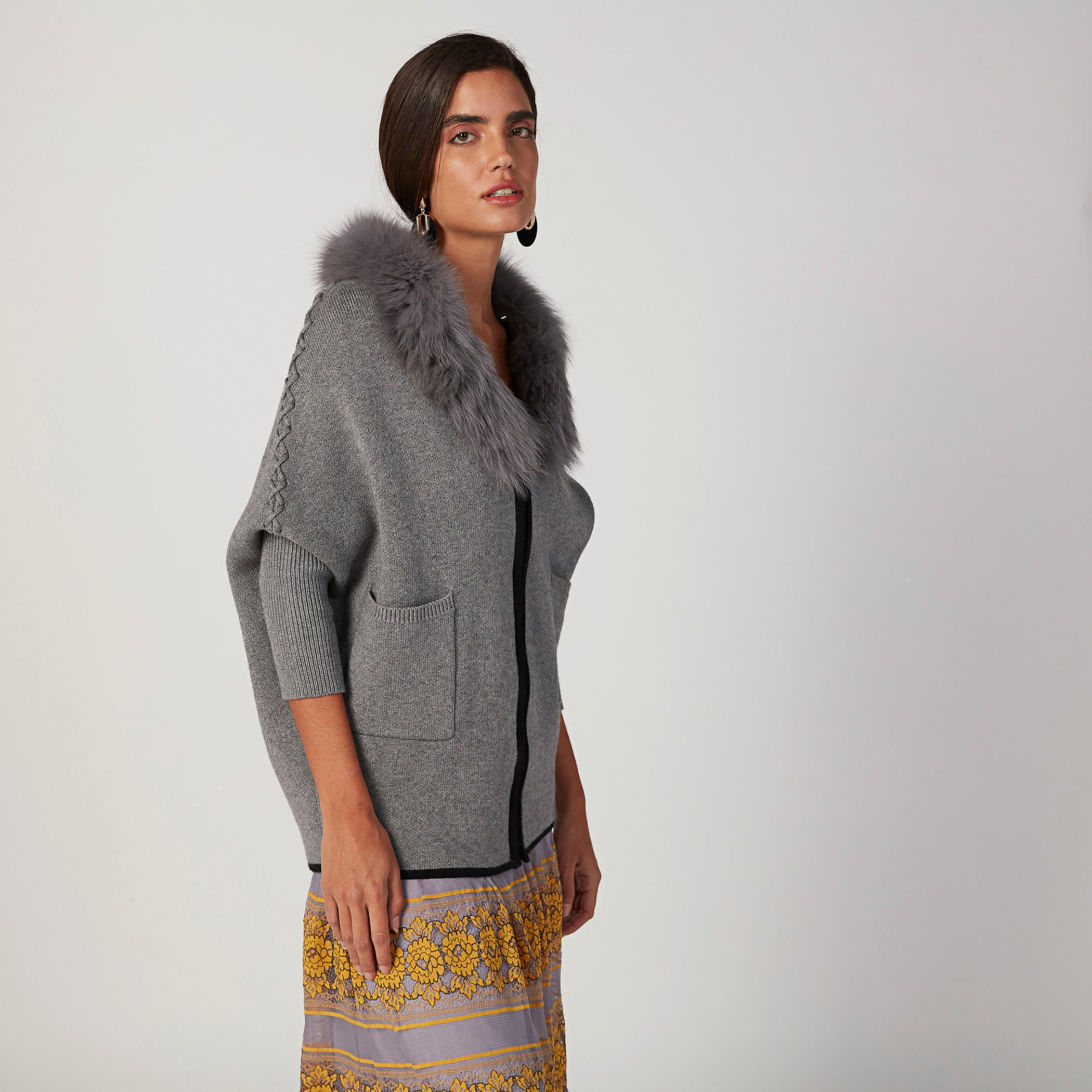 Iconic Wide Fit Textured Cardigan with Long Sleeves and Pocket Detail-women-winterwear-cardigansandjumpers-cardigans-image-5