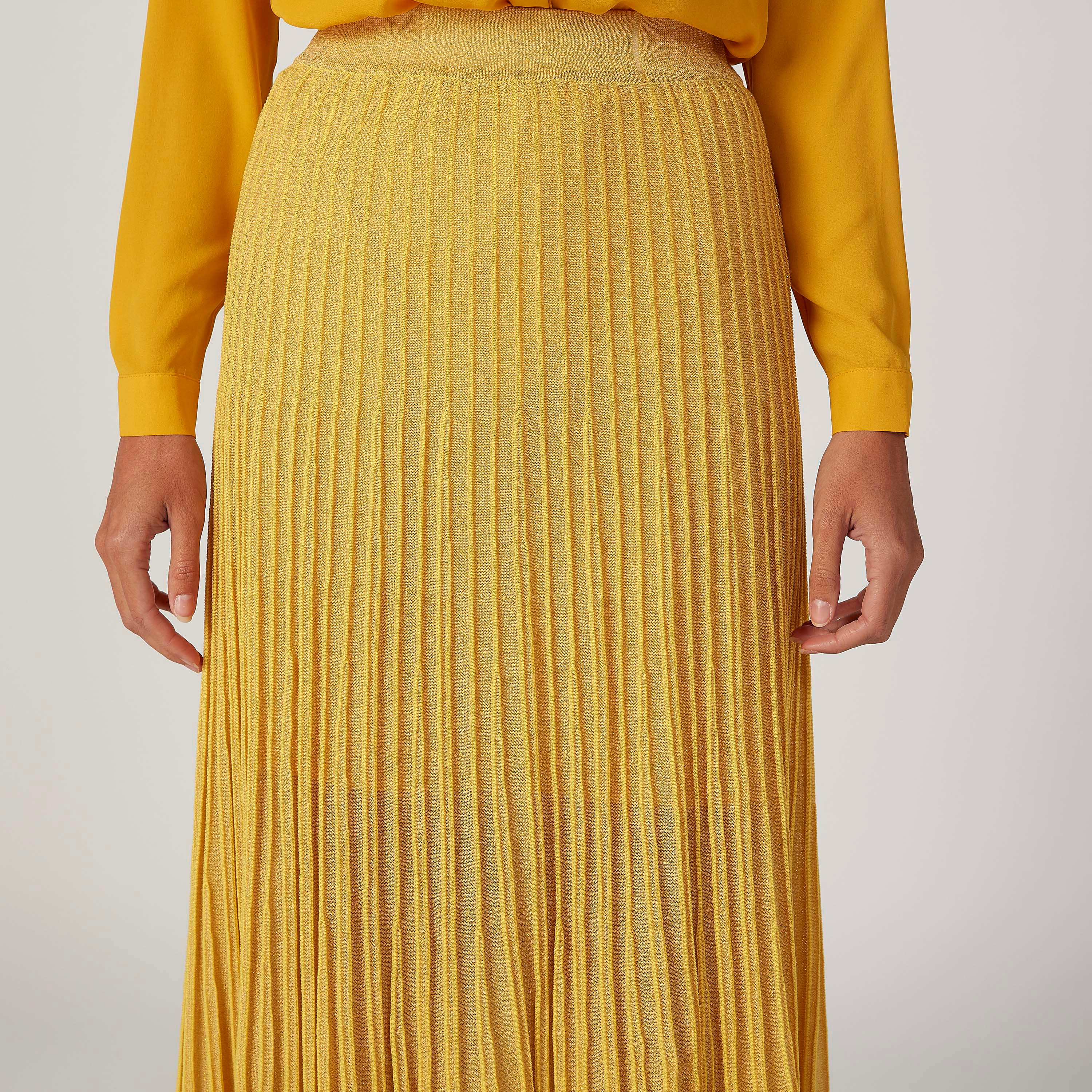 تنورة طويلة مضلعة بخصر مطاطي من آيكونيك-women-clothing-bottoms-skirts-image-3