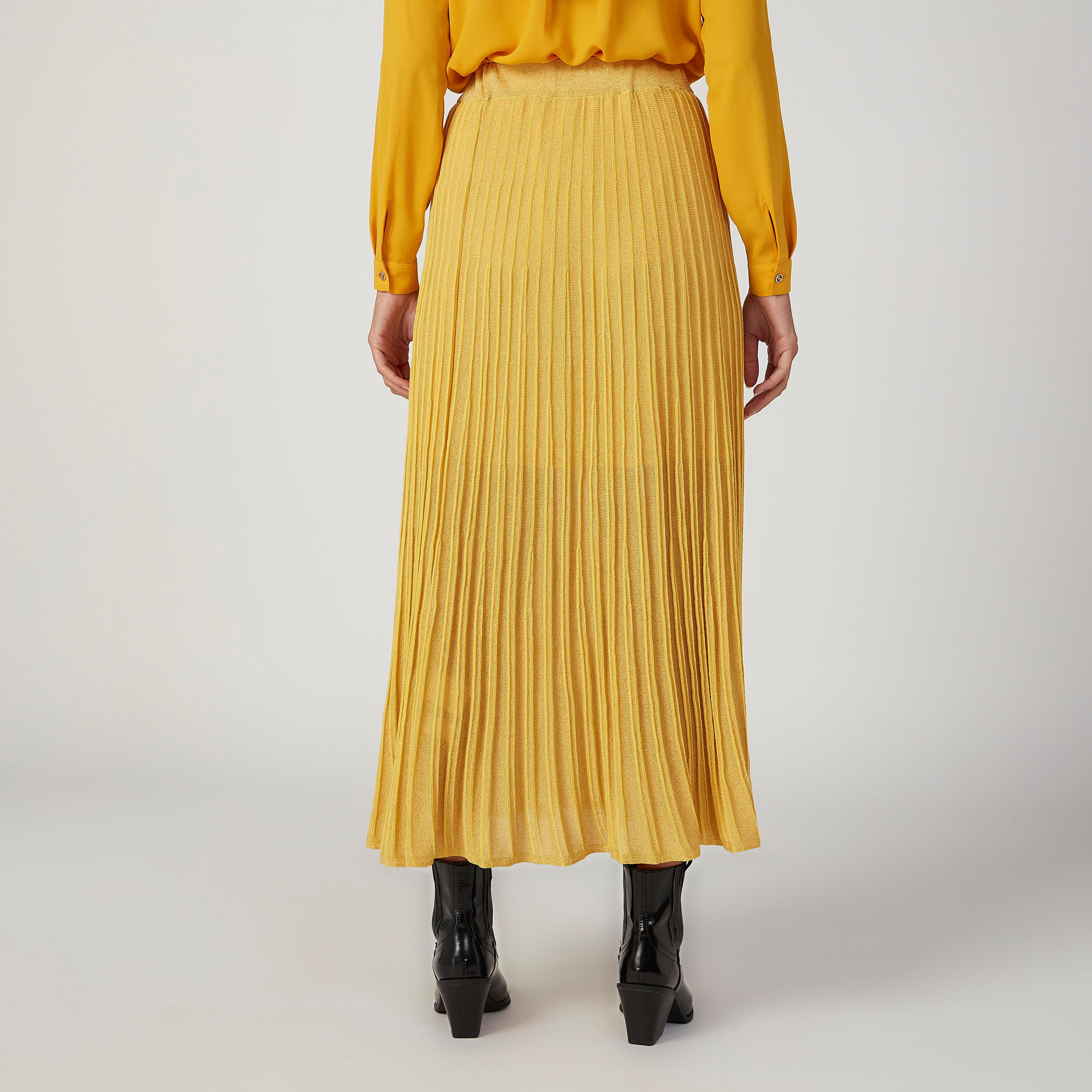 تنورة طويلة مضلعة بخصر مطاطي من آيكونيك-women-clothing-bottoms-skirts-image-4