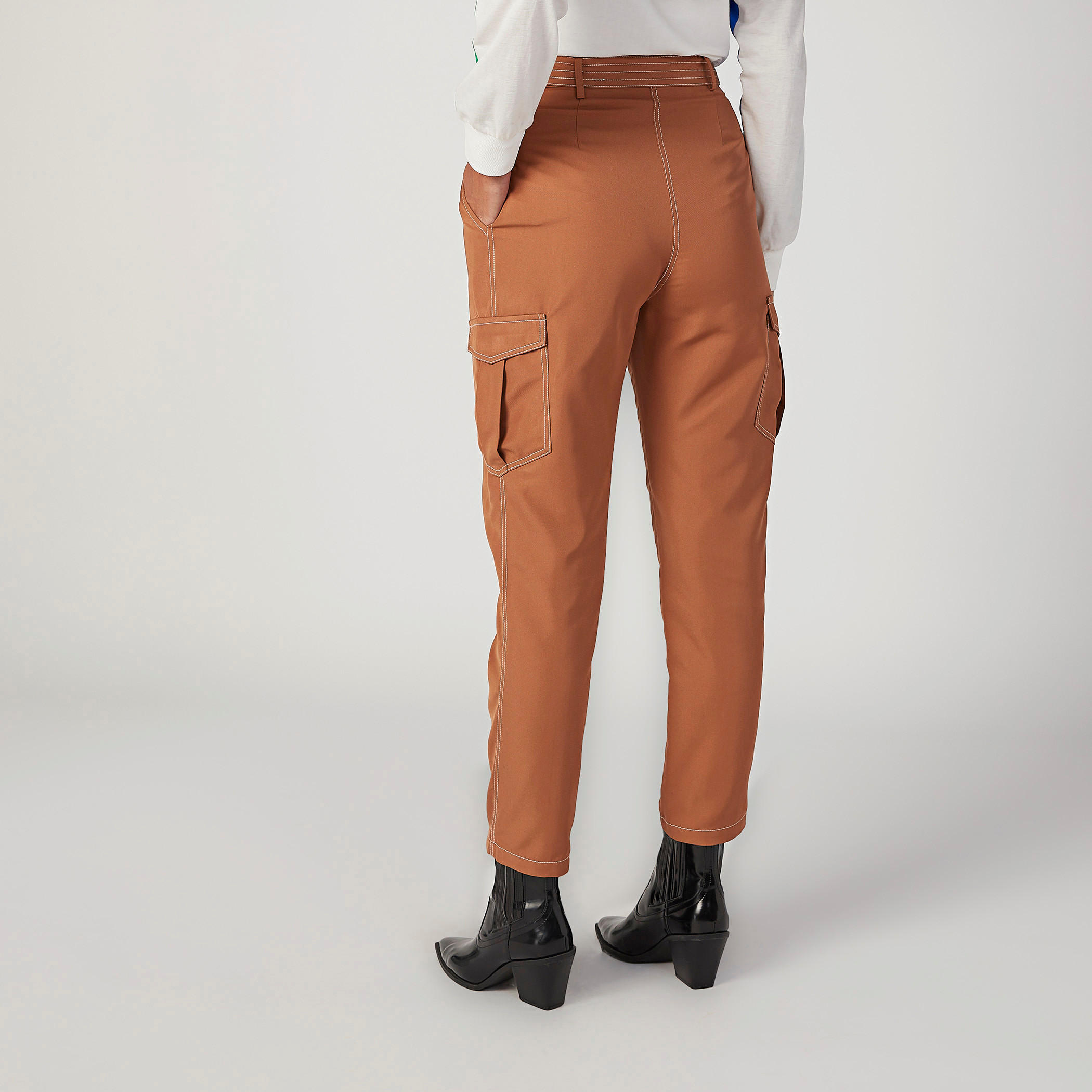Iconic Wide Fit Plain High Waist Trousers with Paper Bag Waist-women-clothing-bottoms-trousers-image-4