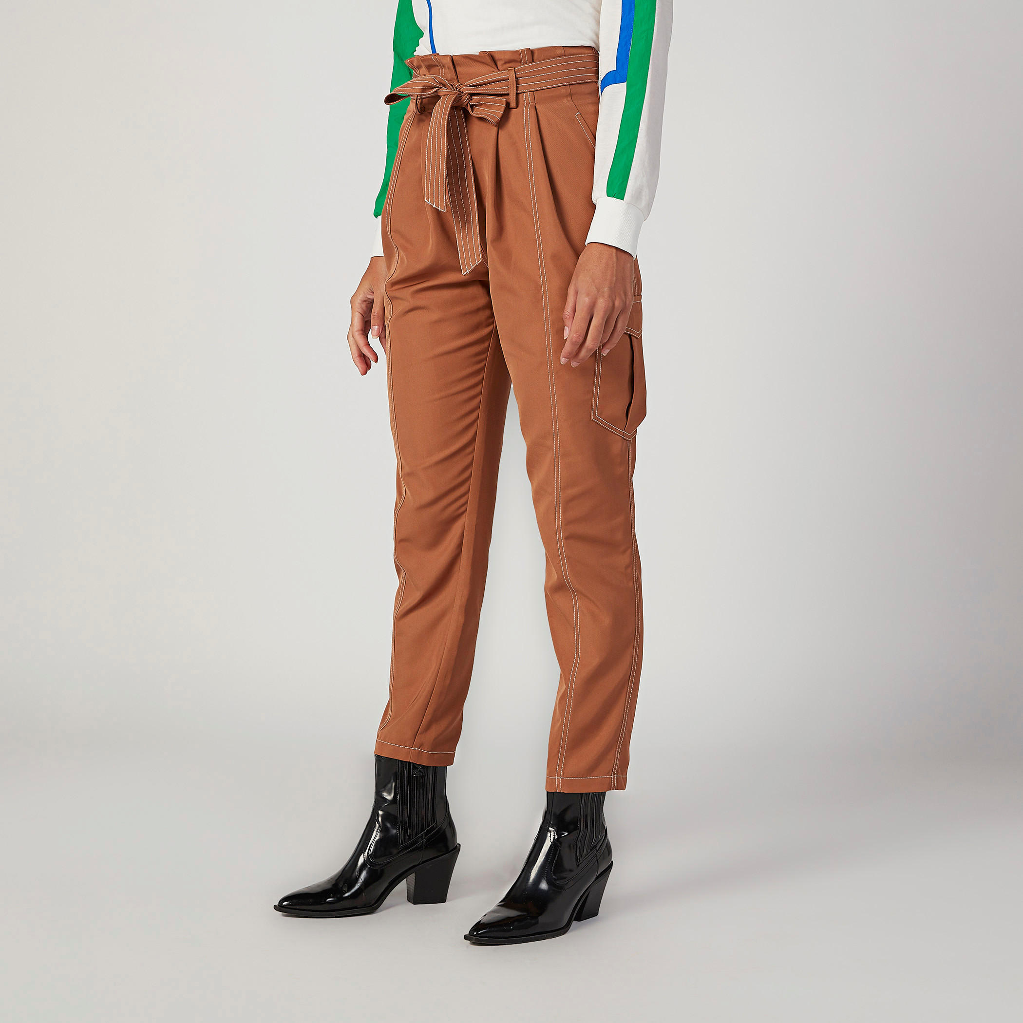 Iconic Wide Fit Plain High Waist Trousers with Paper Bag Waist-women-clothing-bottoms-trousers-image-5