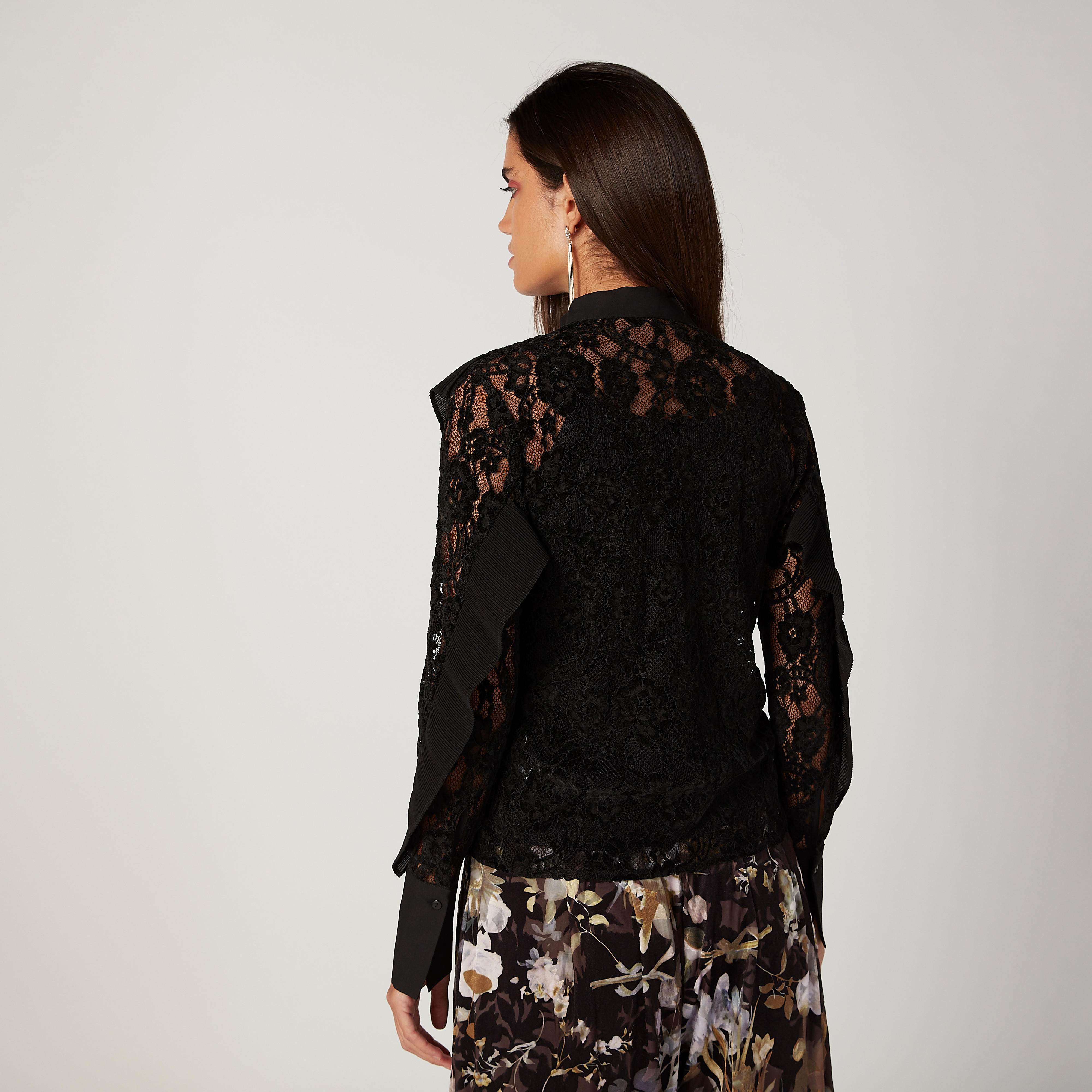 قميص بارز الملمس بأكمام طويلة مع ربطة عنق من آيكونيك-women-clothing-shirtsandblouses-shirts-image-4
