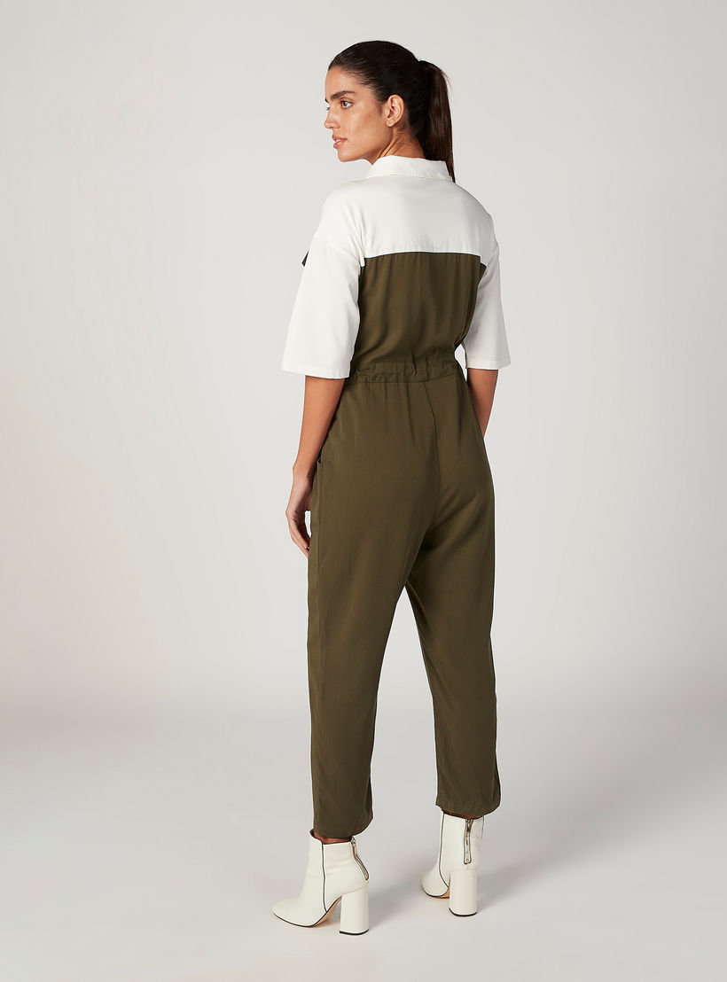 افرول بأكمام بطول 3/4 وجيوب وقوالب ألوان من آيكونيك-women-clothing-jumpsuits-image-2