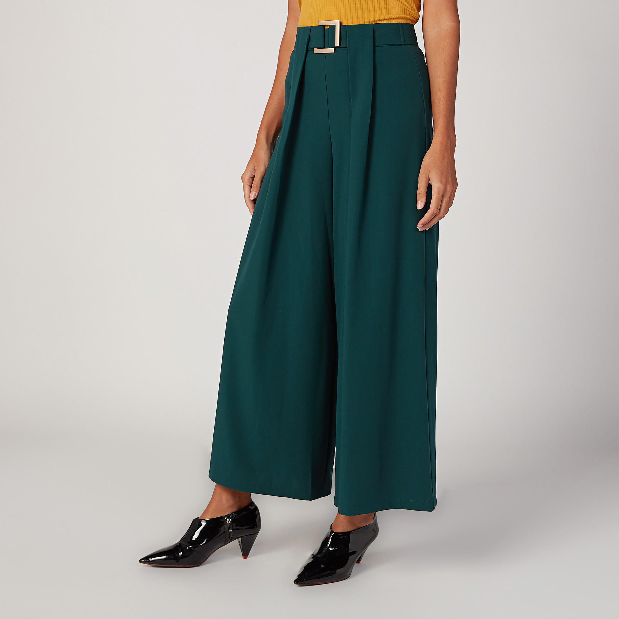 بنطال بالازو بقصّة واسعة مع حزام من آيكونيك-women-clothing-bottoms-trousers-image-1