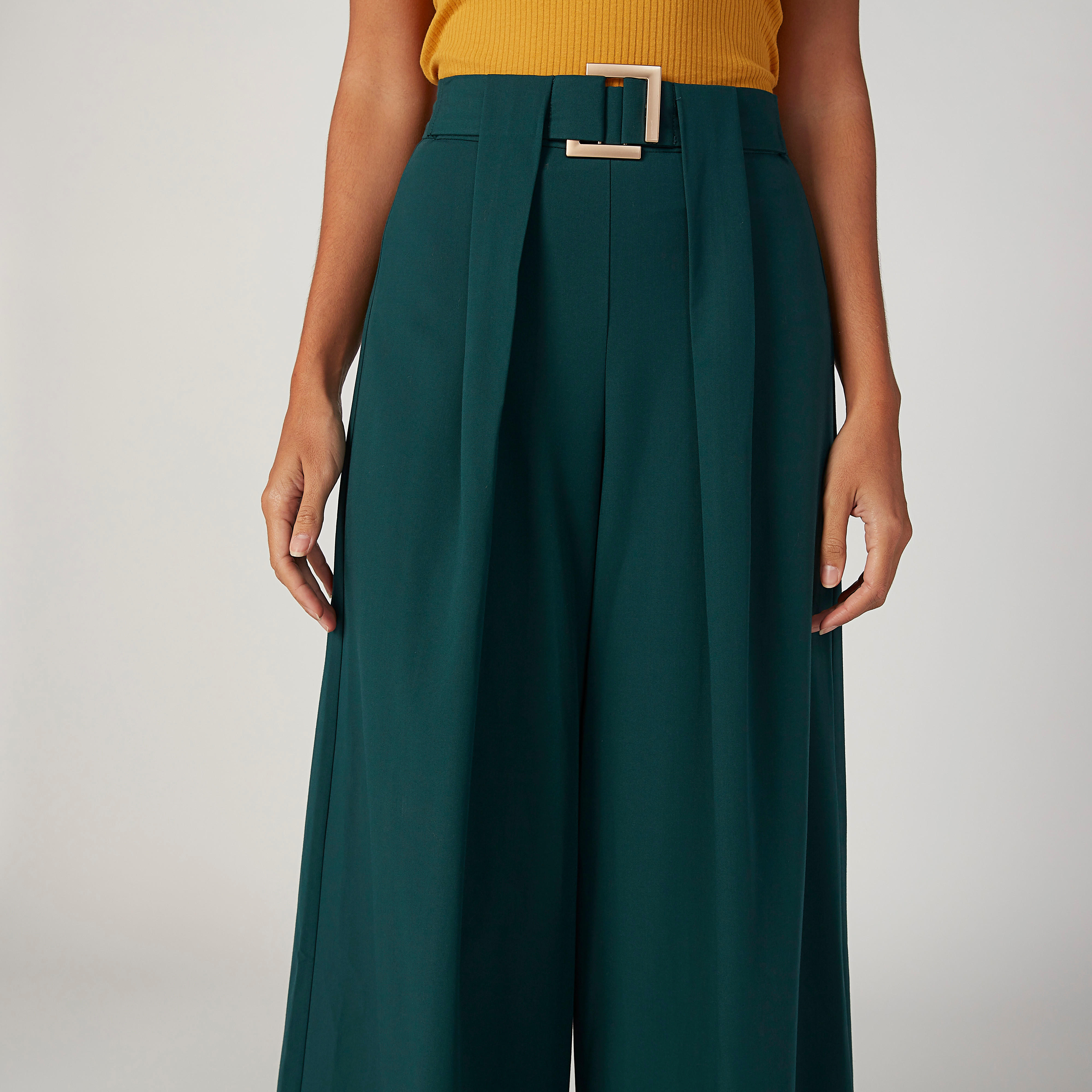 بنطال بالازو بقصّة واسعة مع حزام من آيكونيك-women-clothing-bottoms-trousers-image-3