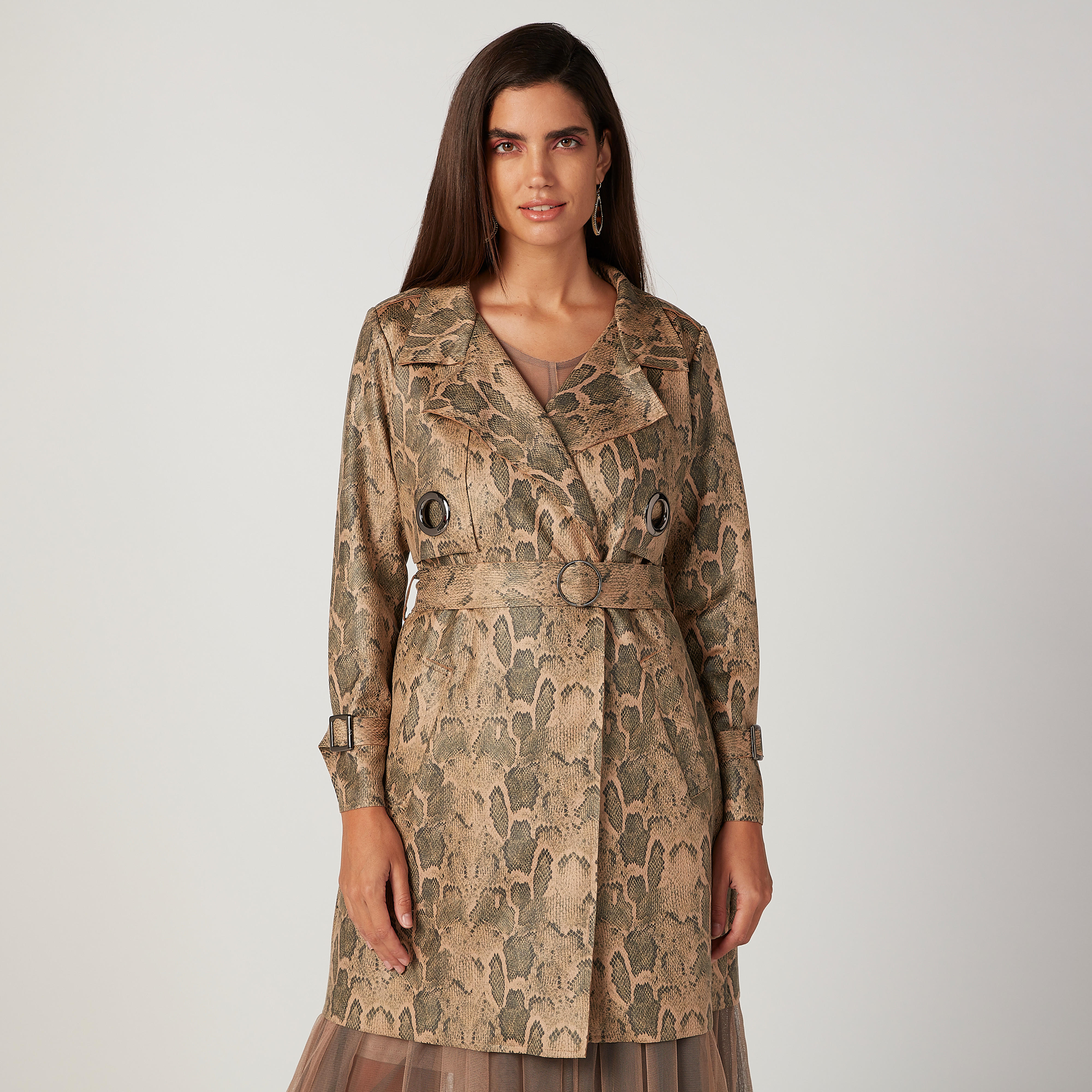 معطف طويل بطبعات حيوانات بجيوب وحزام من آيكونيك-women-clothing-coatsandjackets-coats-image-1