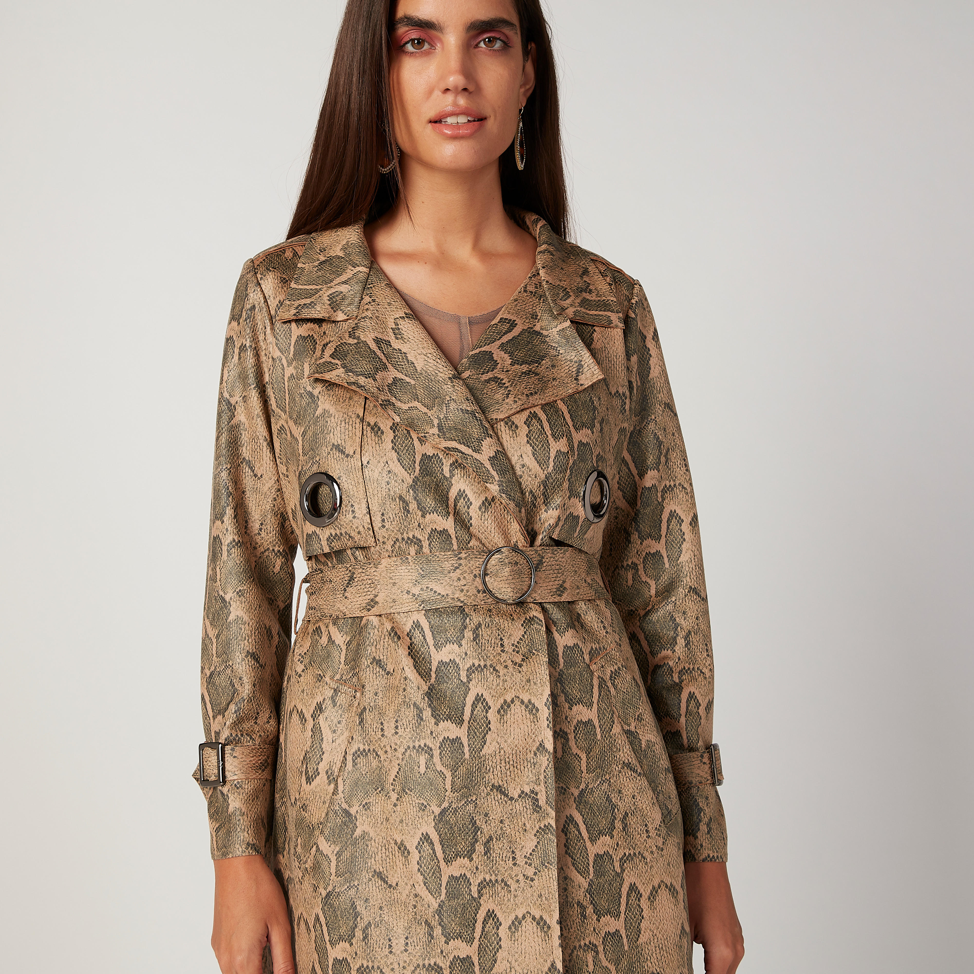 معطف طويل بطبعات حيوانات بجيوب وحزام من آيكونيك-women-clothing-coatsandjackets-coats-image-3