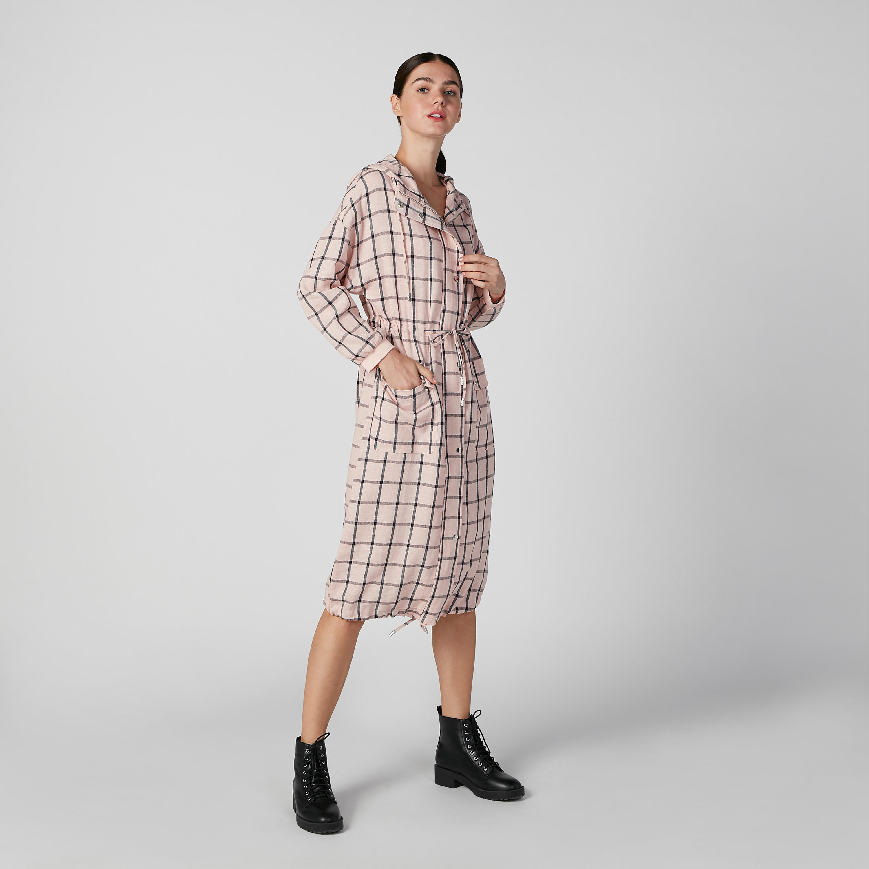 فستان قميص بقبّعة وأكمام طويلة من آيكونيك-women-clothing-dresses-image-2