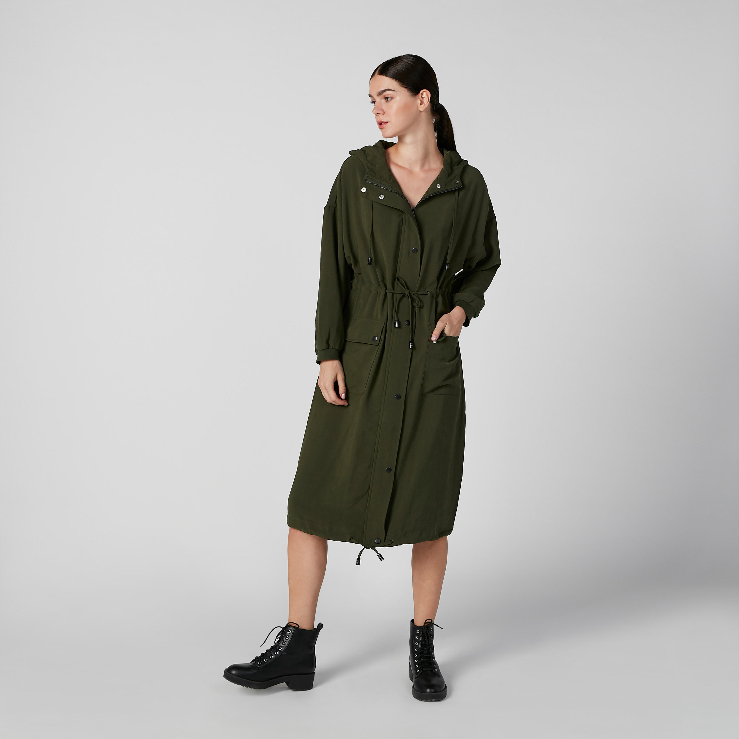 Iconic Shirt Dress with Long Sleeves and Hood-women-clothing-dresses-image-2