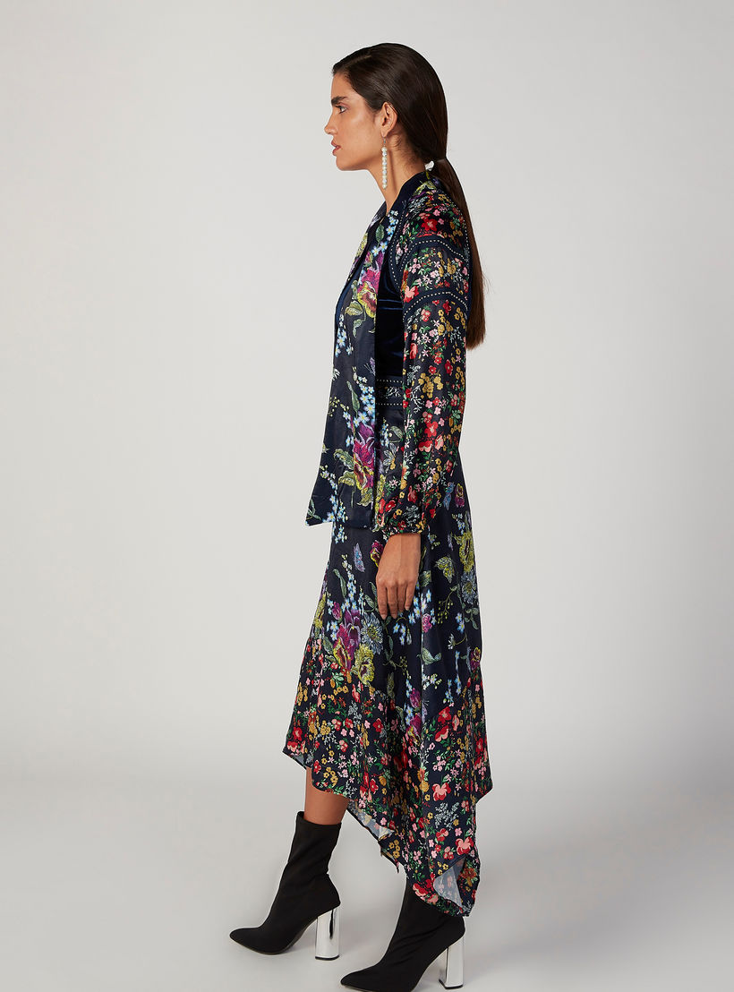فستان غير متماثل بأكمام طويلة وأربطة وطبعات زهرية من آيكونيك-women-clothing-dresses-image-5