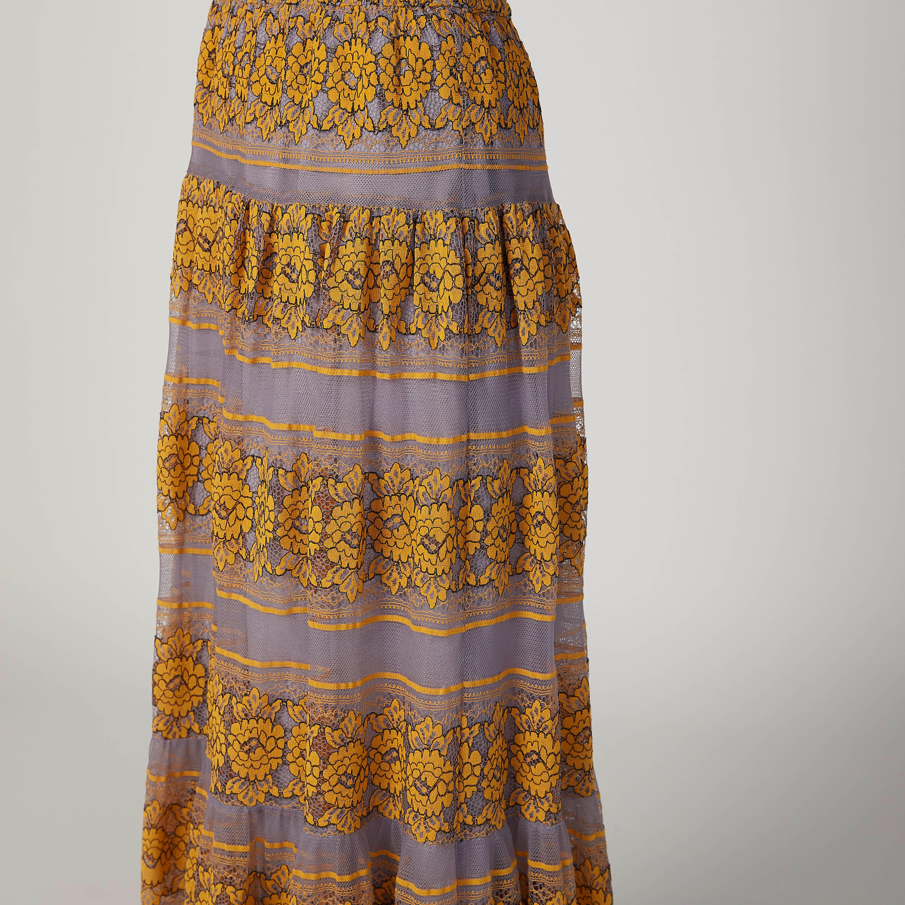تنورة ماكسي إيه لاين بخصر مطّاطي وطبعات زهرية من آيكونيك-women-clothing-bottoms-skirts-image-3