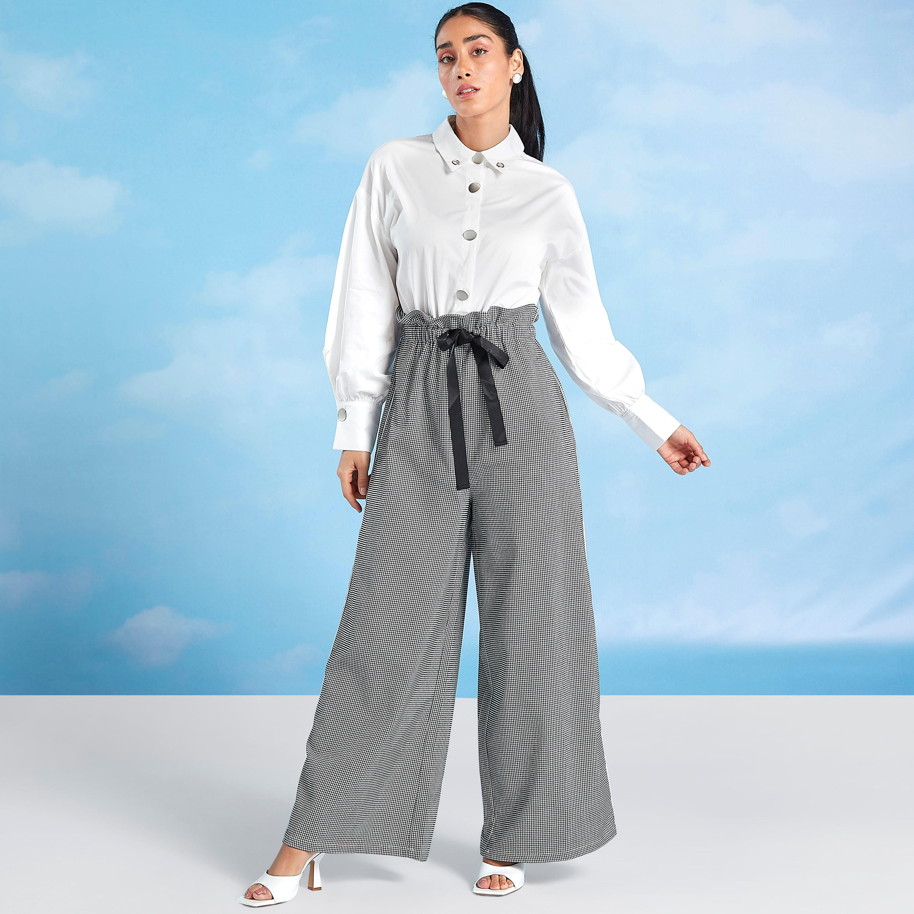 أفرول كاروهات بأكمام طويلة وأربطة من آيكونيك-women-clothing-jumpsuits-image-1