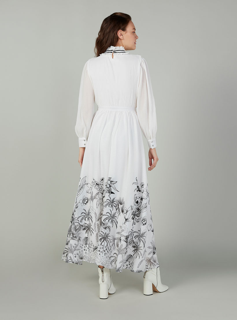 فستان طويل ايه لاين بياقة عالية وأكمام طويلة وطبعات من آيكونيك-women-clothing-dresses-image-4