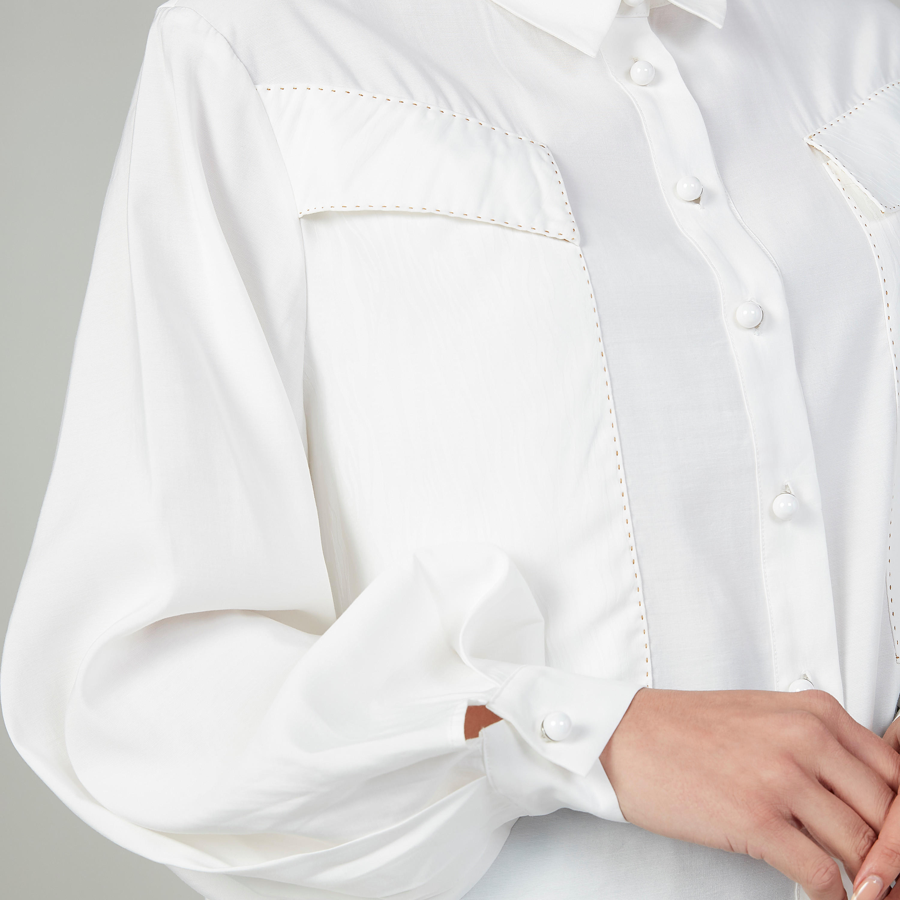 Iconic Plain Shirt with Long Sleeves and Flap Pockets-women-clothing-shirtsandblouses-shirts-image-3