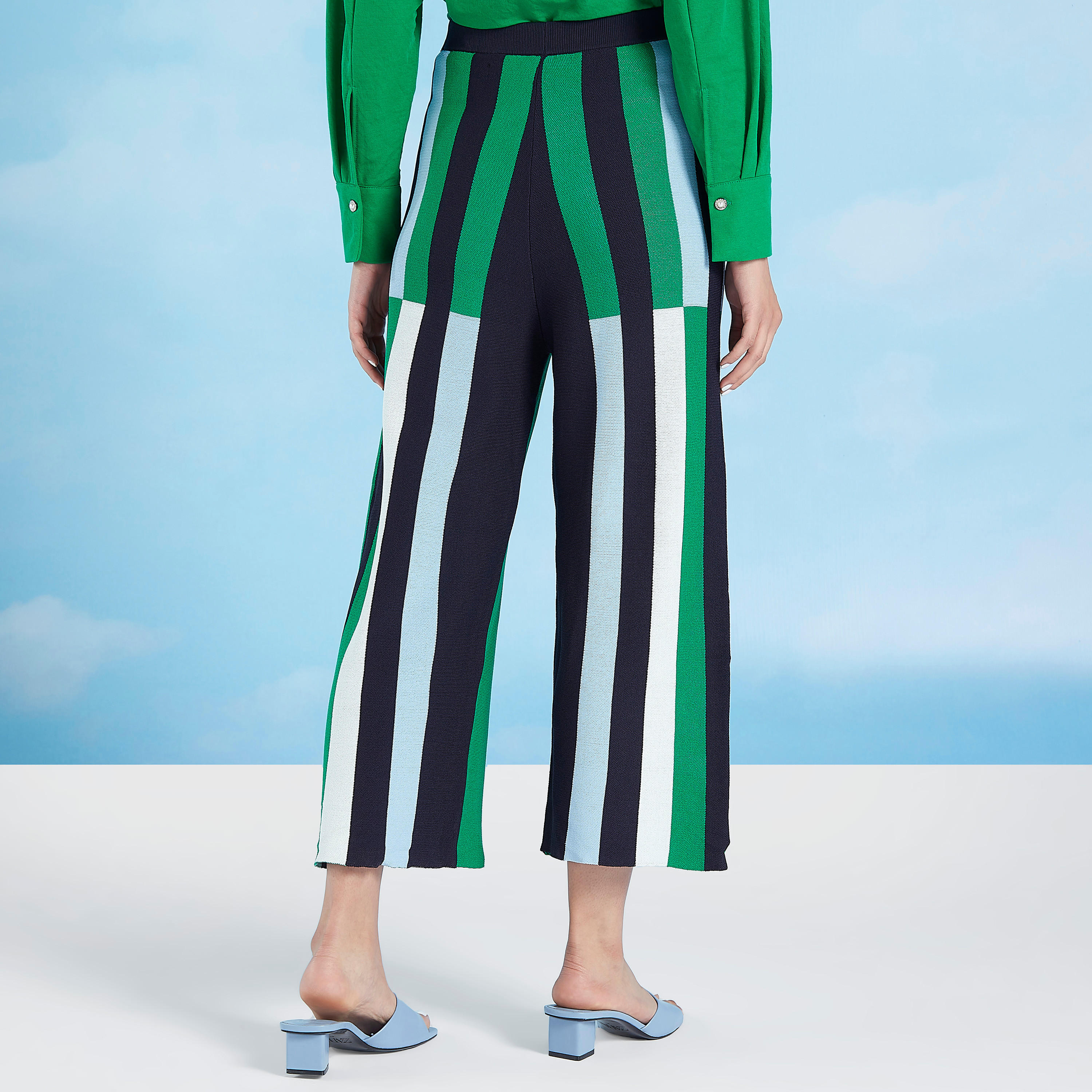 Iconic Wide Fit Striped High Waist Culottes with Elasticised Waistband-women-clothing-bottoms-trousers-image-4