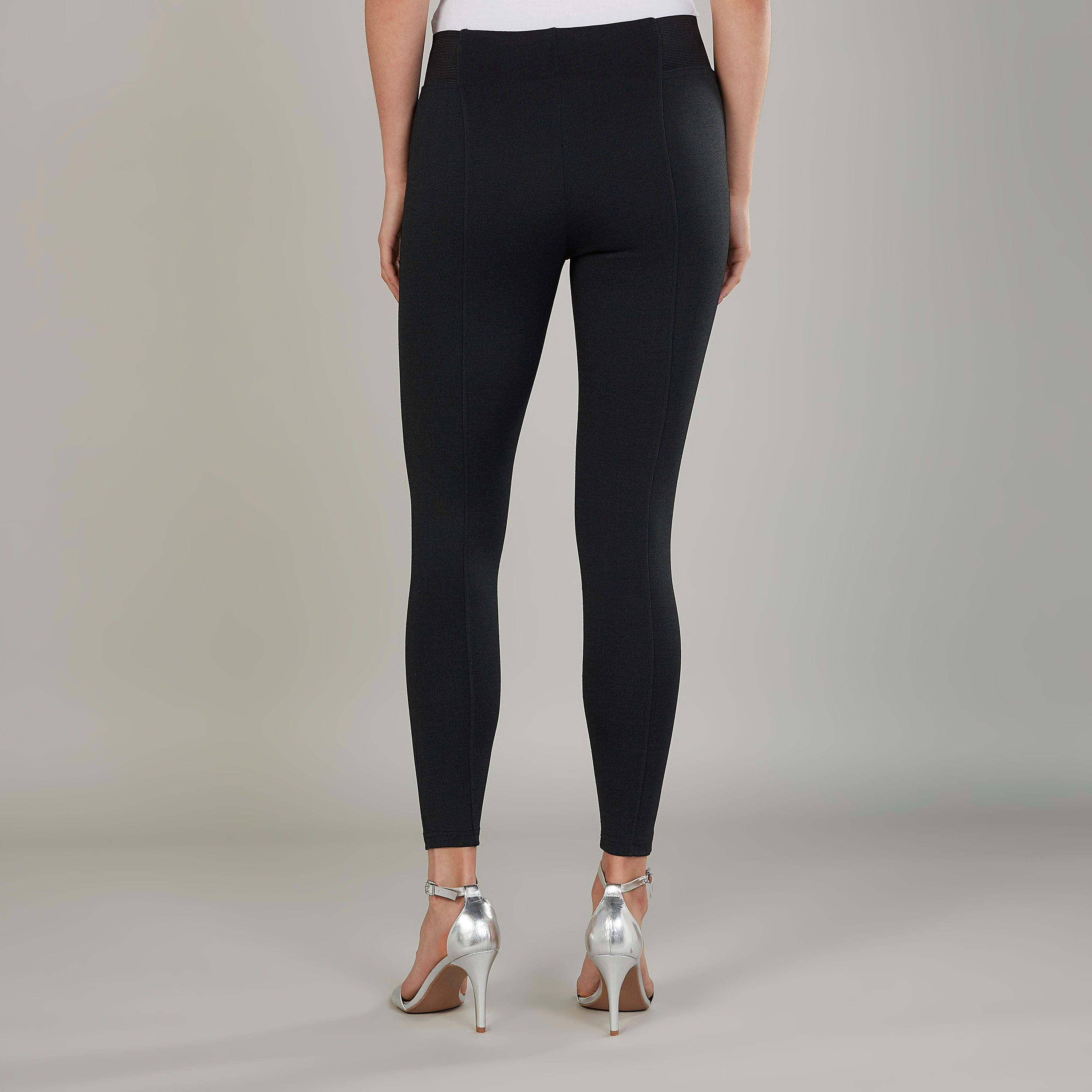 بنطلون ليقنز سادة واسع بخصر مطاطي واسع-women-clothing-bottoms-leggings-image-4
