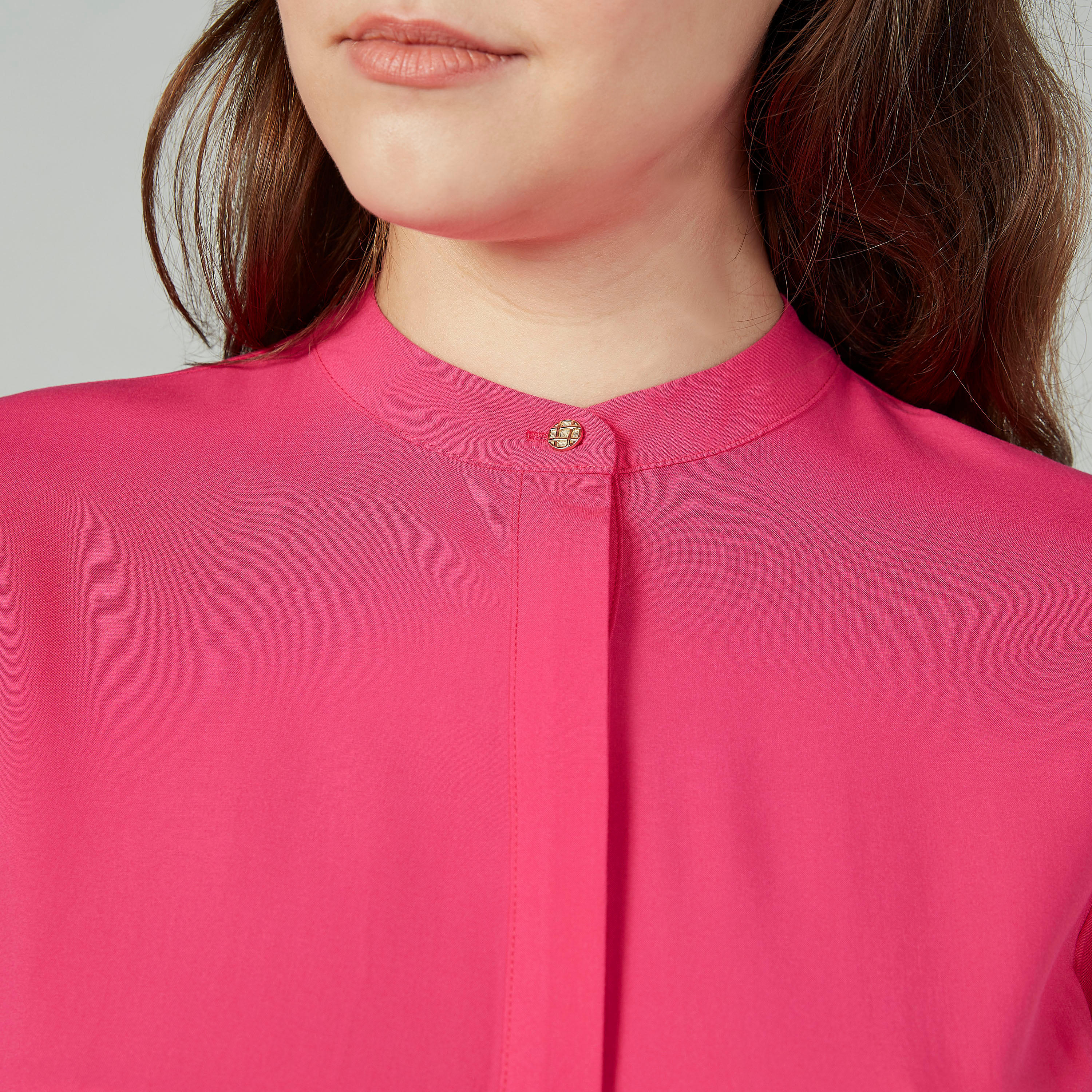 Iconic Solid Mandarin Collared Blouse with Long Sleeves-women-clothing-shirtsandblouses-blouses-image-4