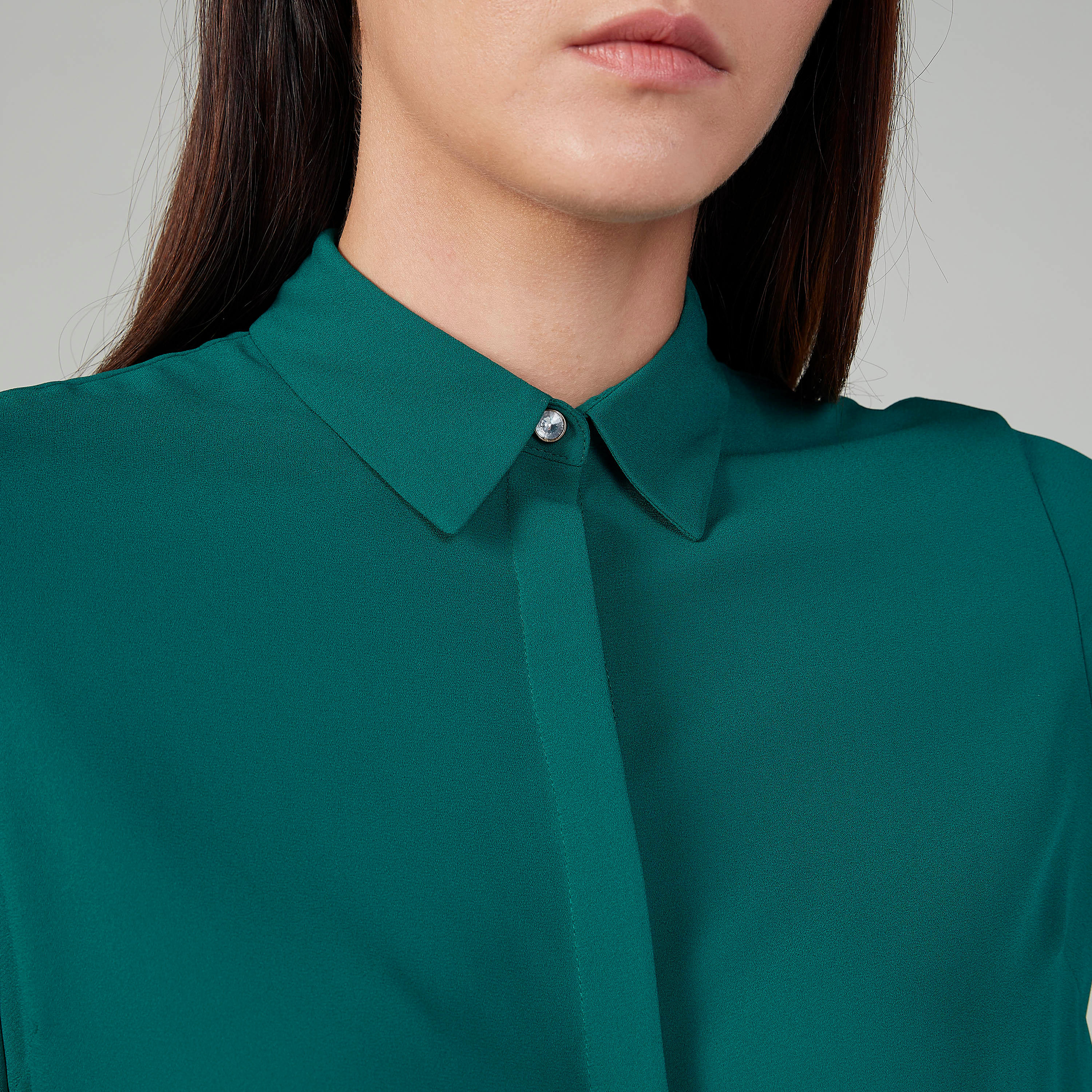 Iconic Plain Top with Long Sleeves and Spread Collar-women-clothing-shirtsandblouses-blouses-image-3