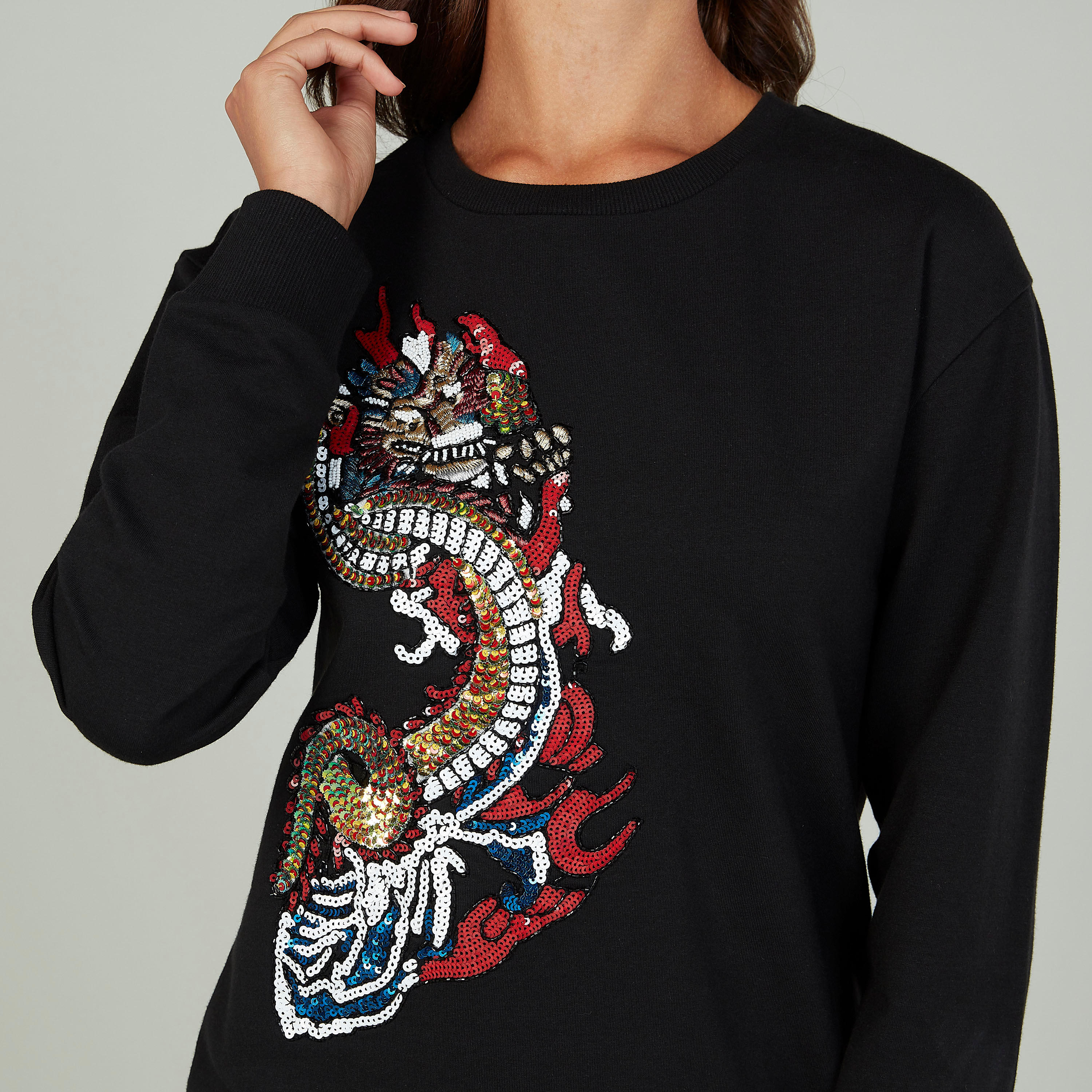 فستان تيشيرت قصير مزين من آيكونيك-women-clothing-dresses-image-3