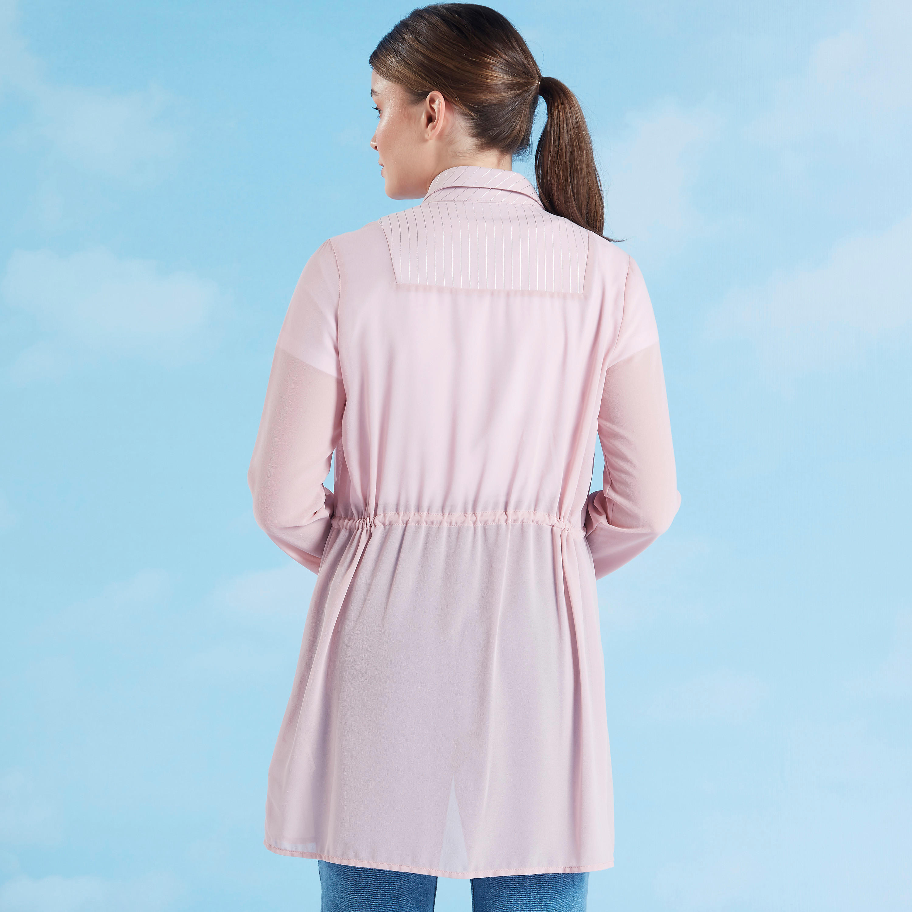 جاكيت بارز الملمس بأكمام طويلة وأربطة من آيكونيك-women-winterwear-coatsandjackets-jackets-image-6