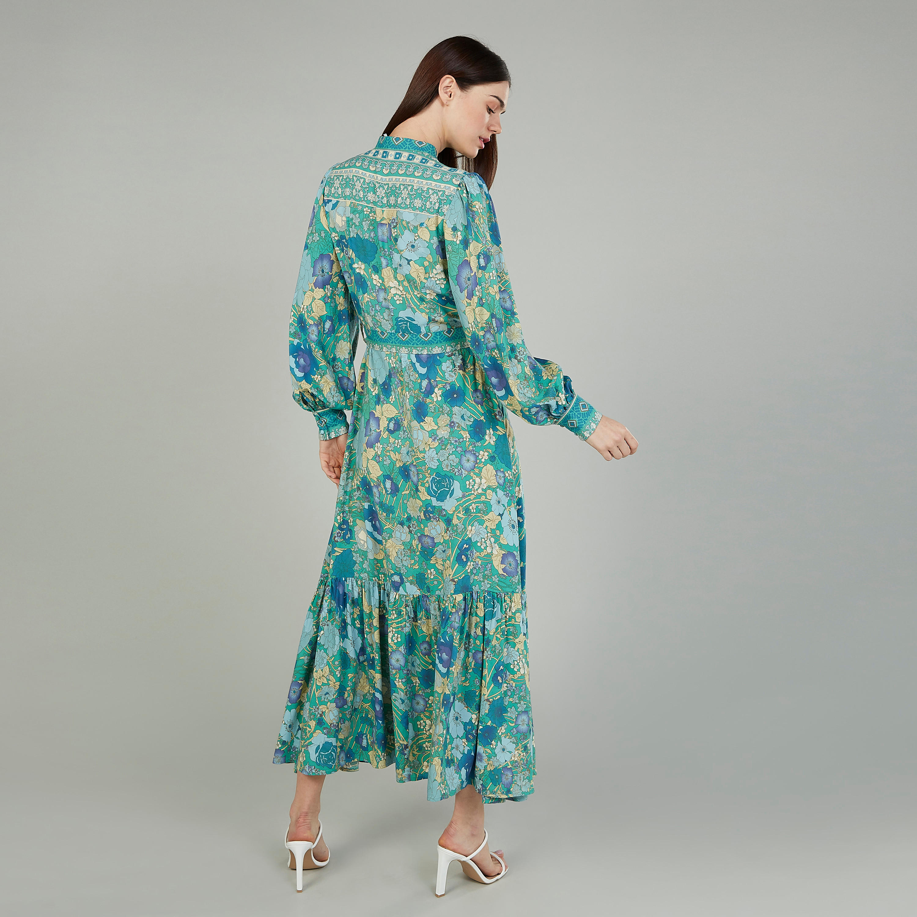 فستان طويل ايه لاين بأكمام بيشوب وأربطة وطبعات من آيكونيك-women-clothing-dresses-image-4