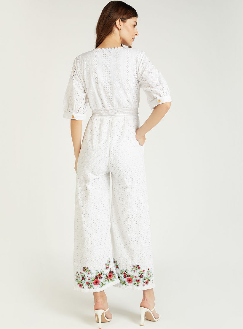 أفرول بارز الملمس بأكمام قصيرة وتفاصيل شيفلي من آيكونيك-women-clothing-jumpsuits-image-3