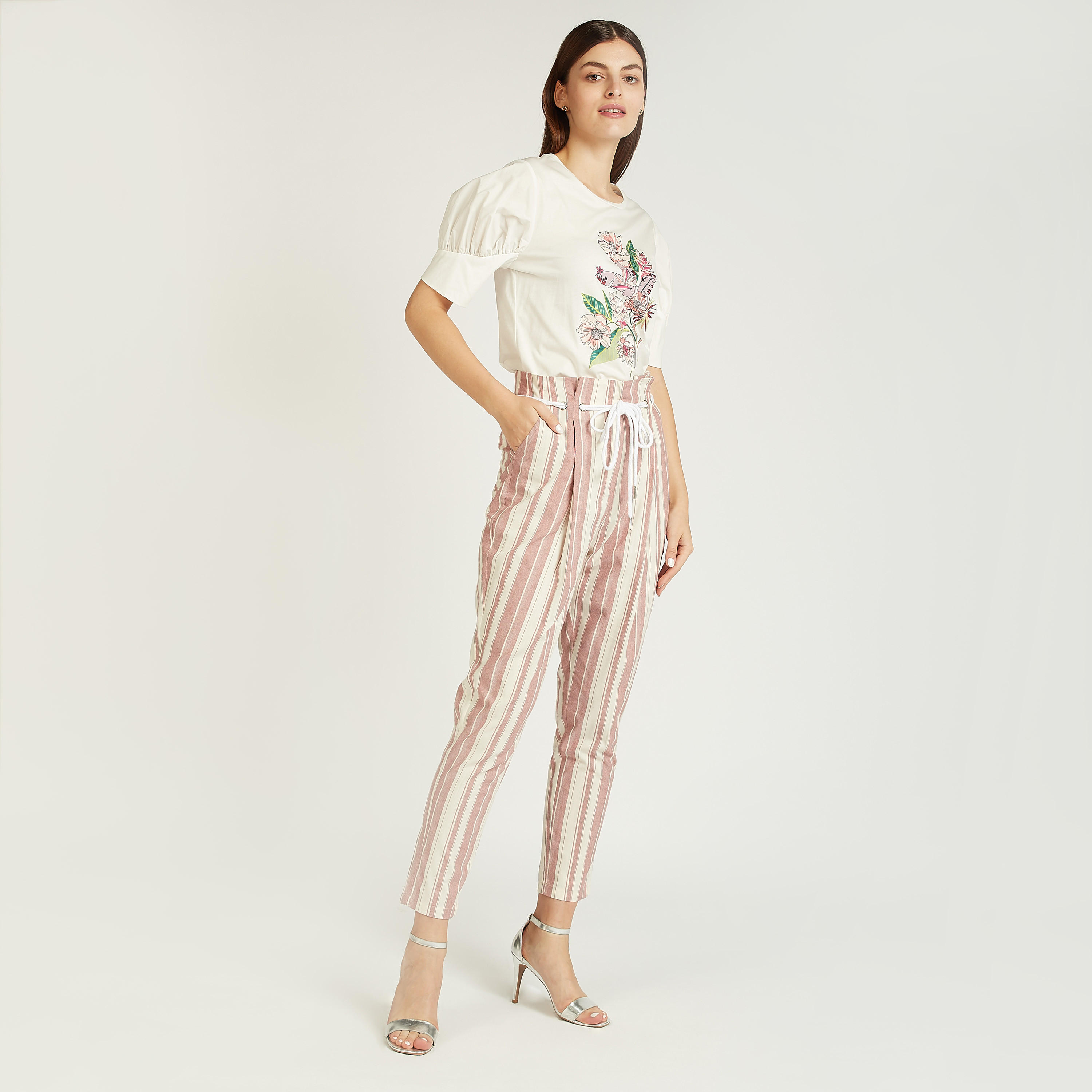 Iconic Striped Trousers with Pocket Detail and Drawstring-women-clothing-bottoms-trousers-image-2