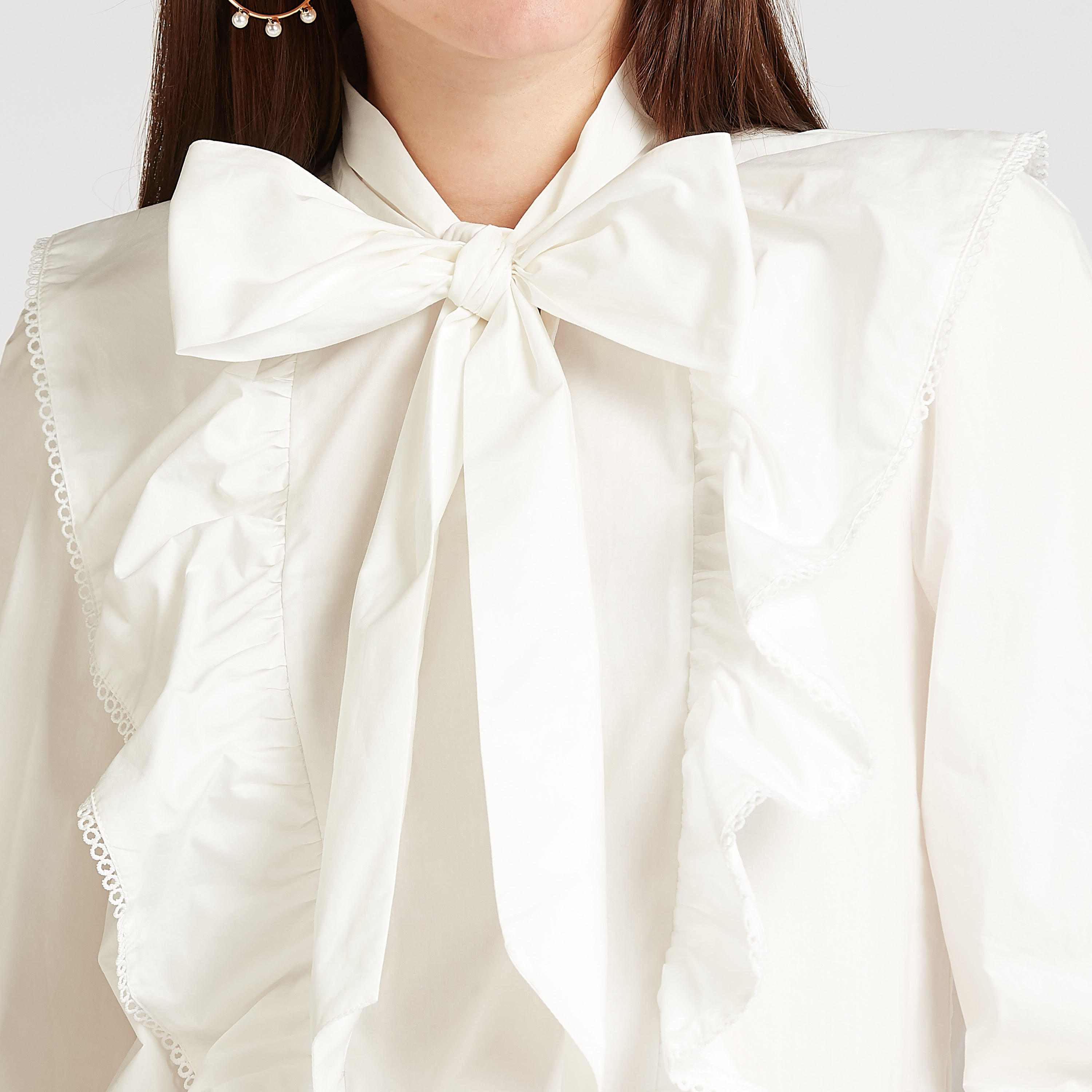 Iconic Solid Top with Necktie and Ruffle Detail-women-clothing-shirtsandblouses-blouses-image-3