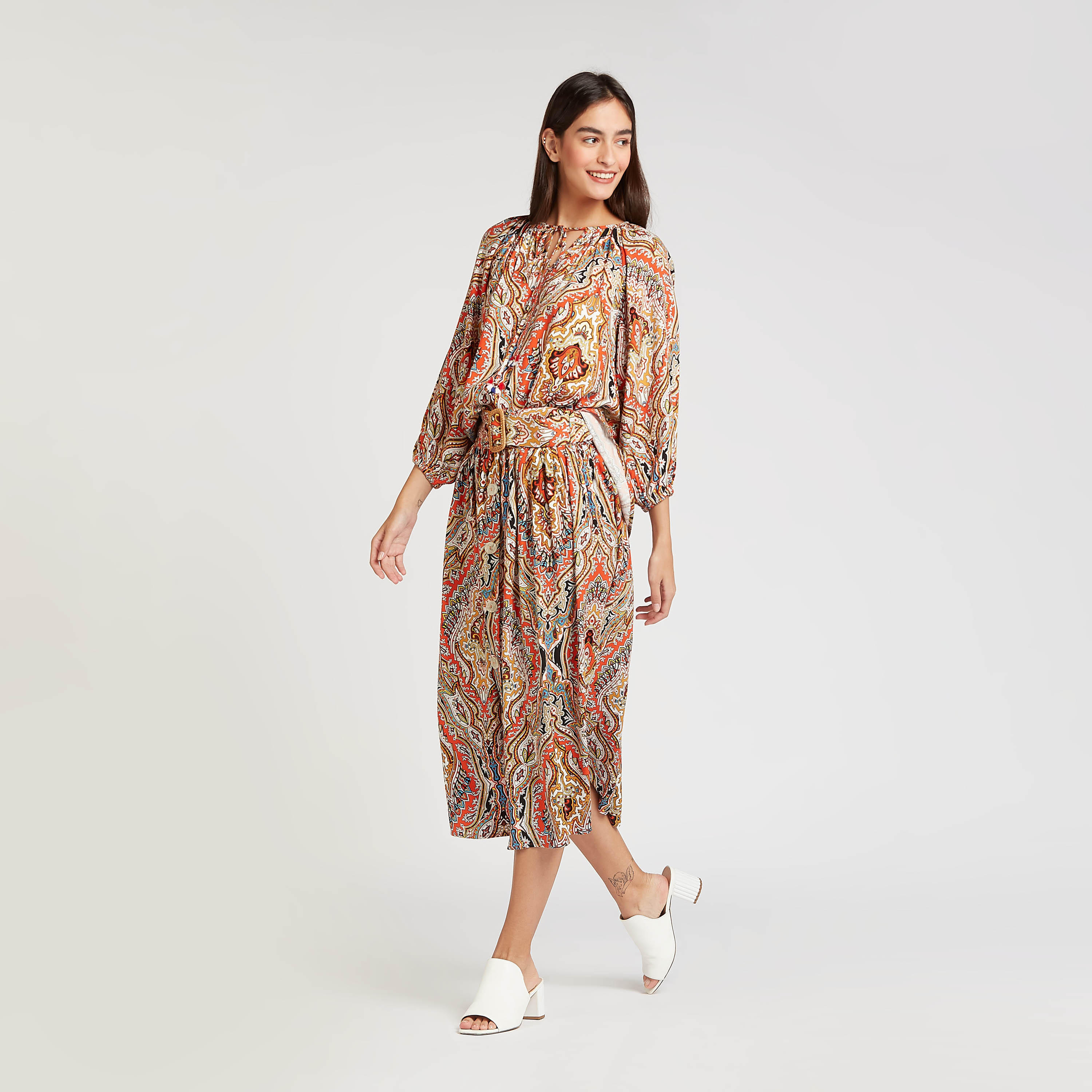 بلوزة بأكمام 3/4 وأربطة وطبعات من آيكونيك-women-clothing-shirtsandblouses-blouses-image-2