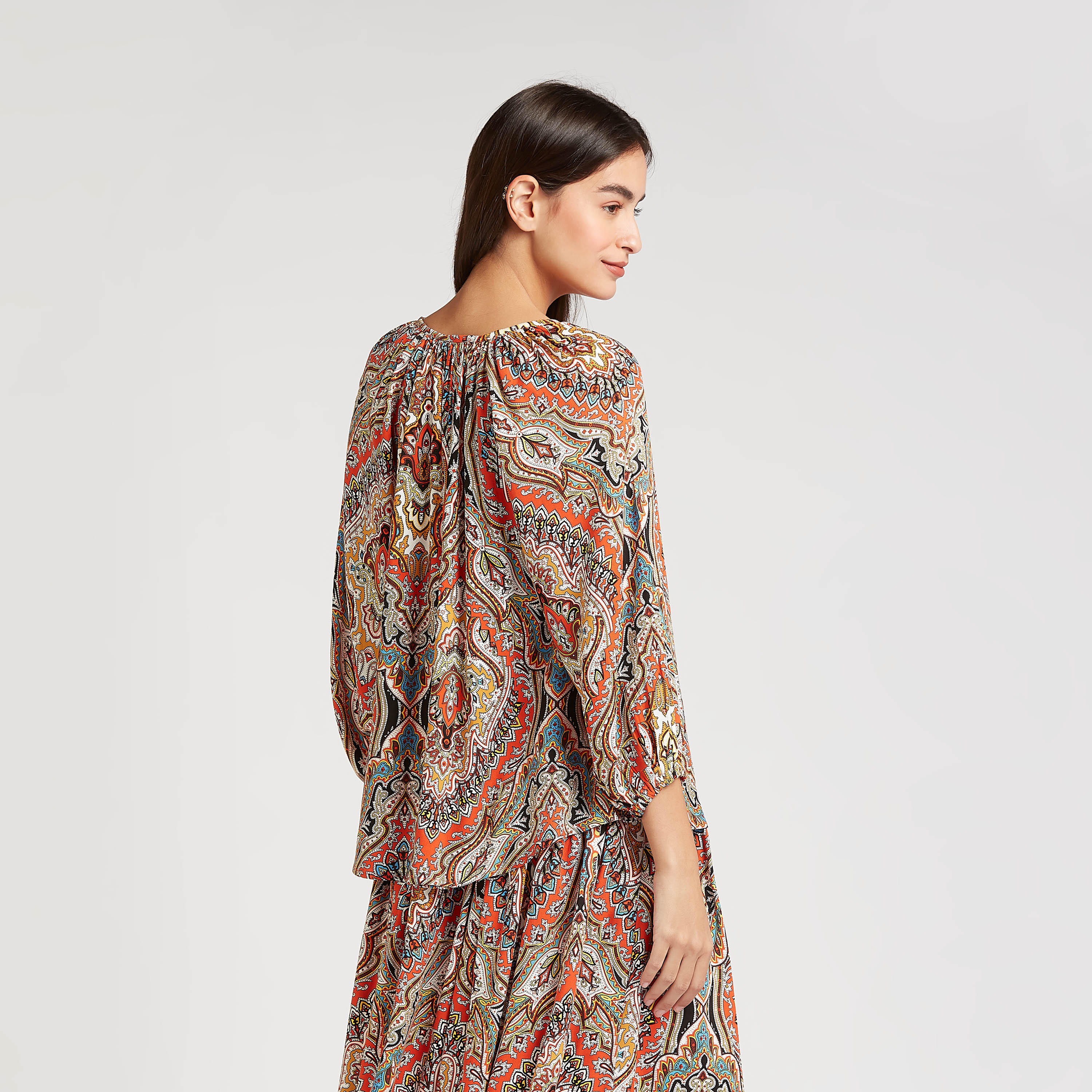 بلوزة بأكمام 3/4 وأربطة وطبعات من آيكونيك-women-clothing-shirtsandblouses-blouses-image-4