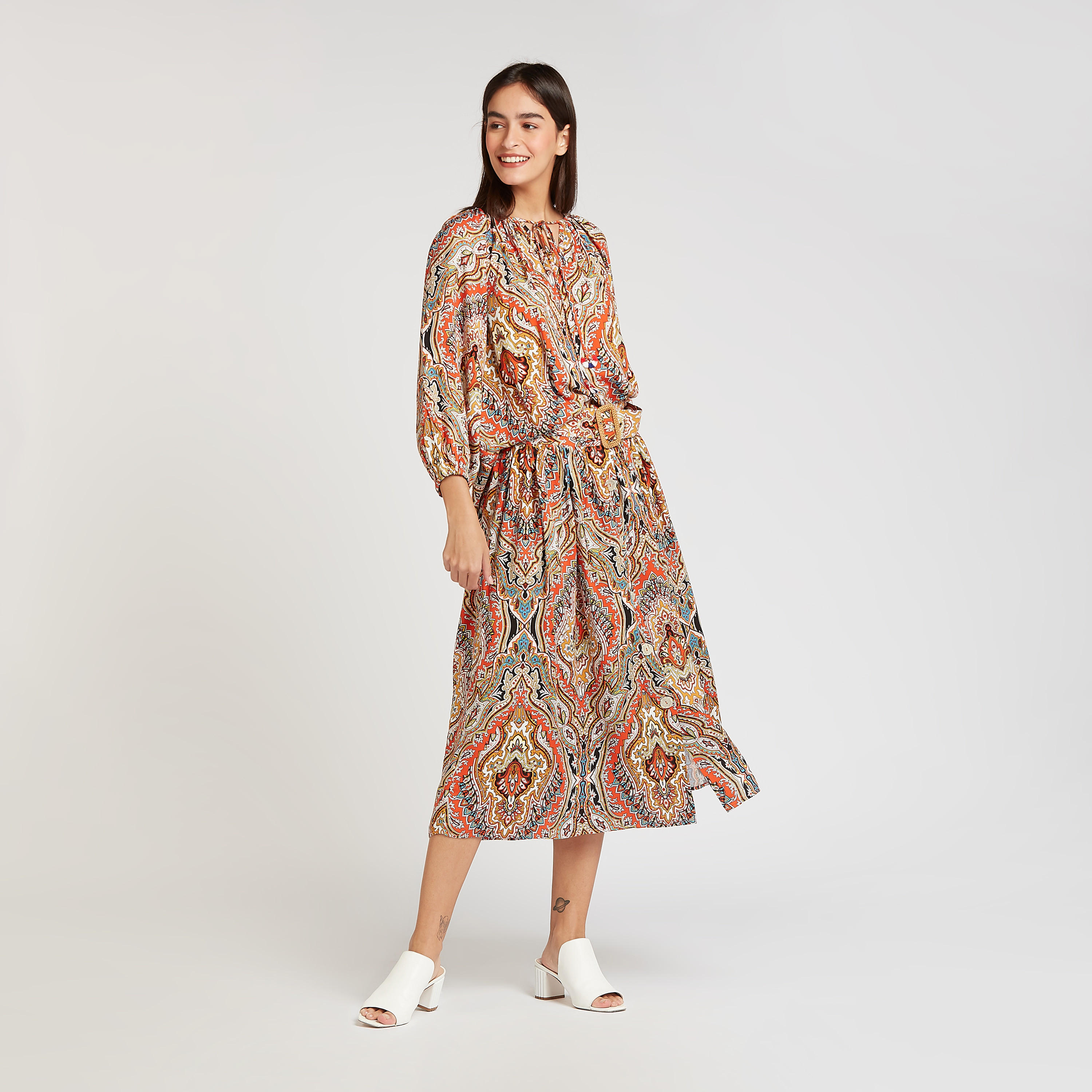 تنورة إيه لاين ميدي بطبعات من آيكونيك-women-clothing-bottoms-skirts-image-2
