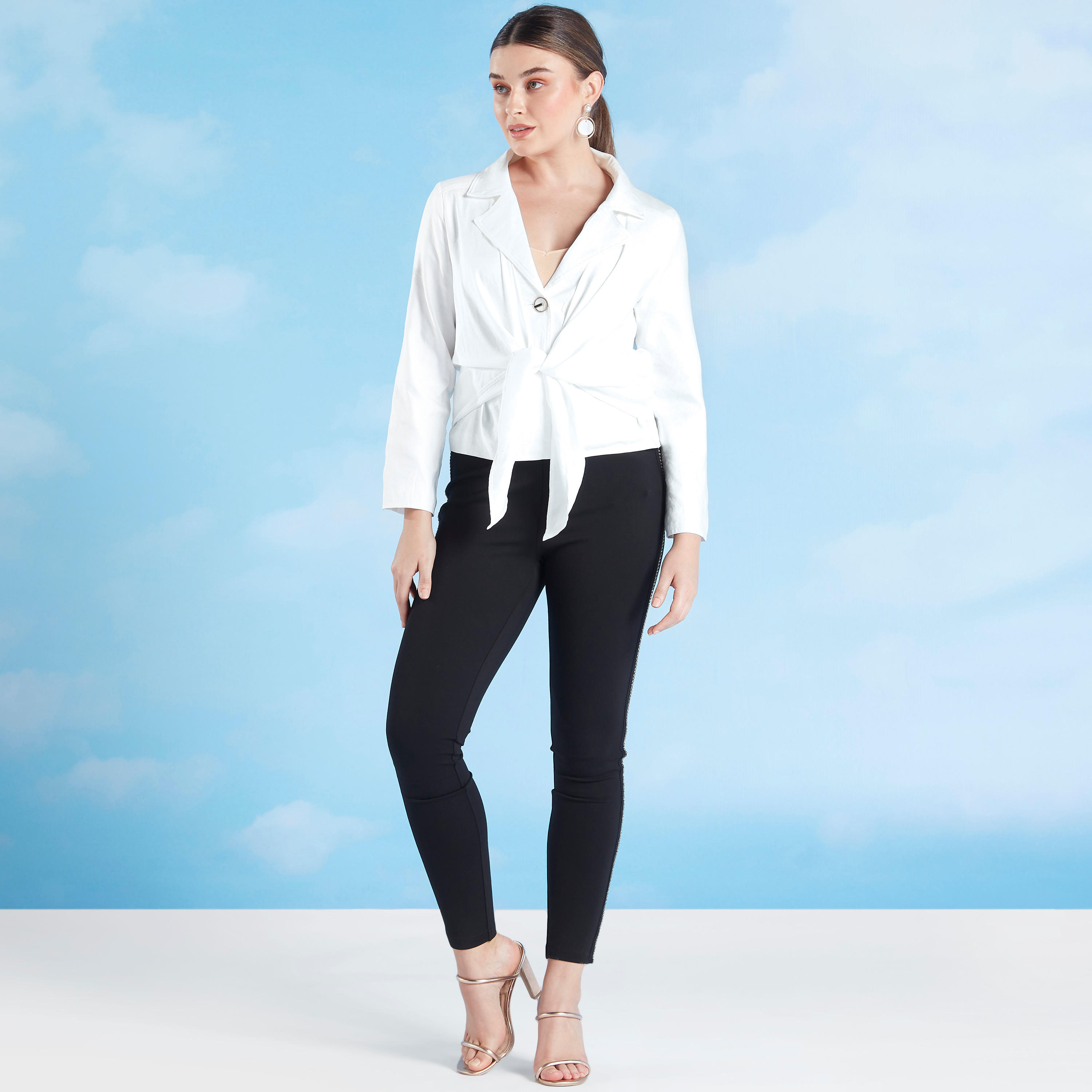 Iconic Solid Jacket with Long Sleeves and Knot Detail-women-winterwear-coatsandjackets-jackets-image-2
