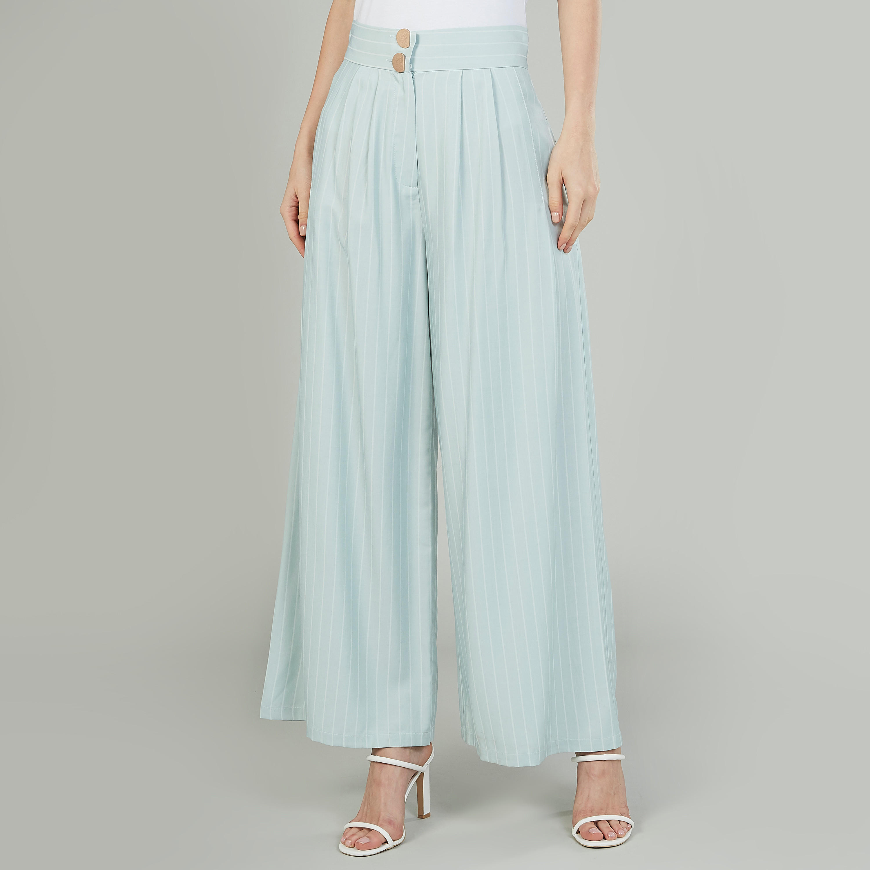 بنطلون بلازو مخطط بتفاصيل جيوب من آيكونيك-women-clothing-bottoms-trousers-image-1