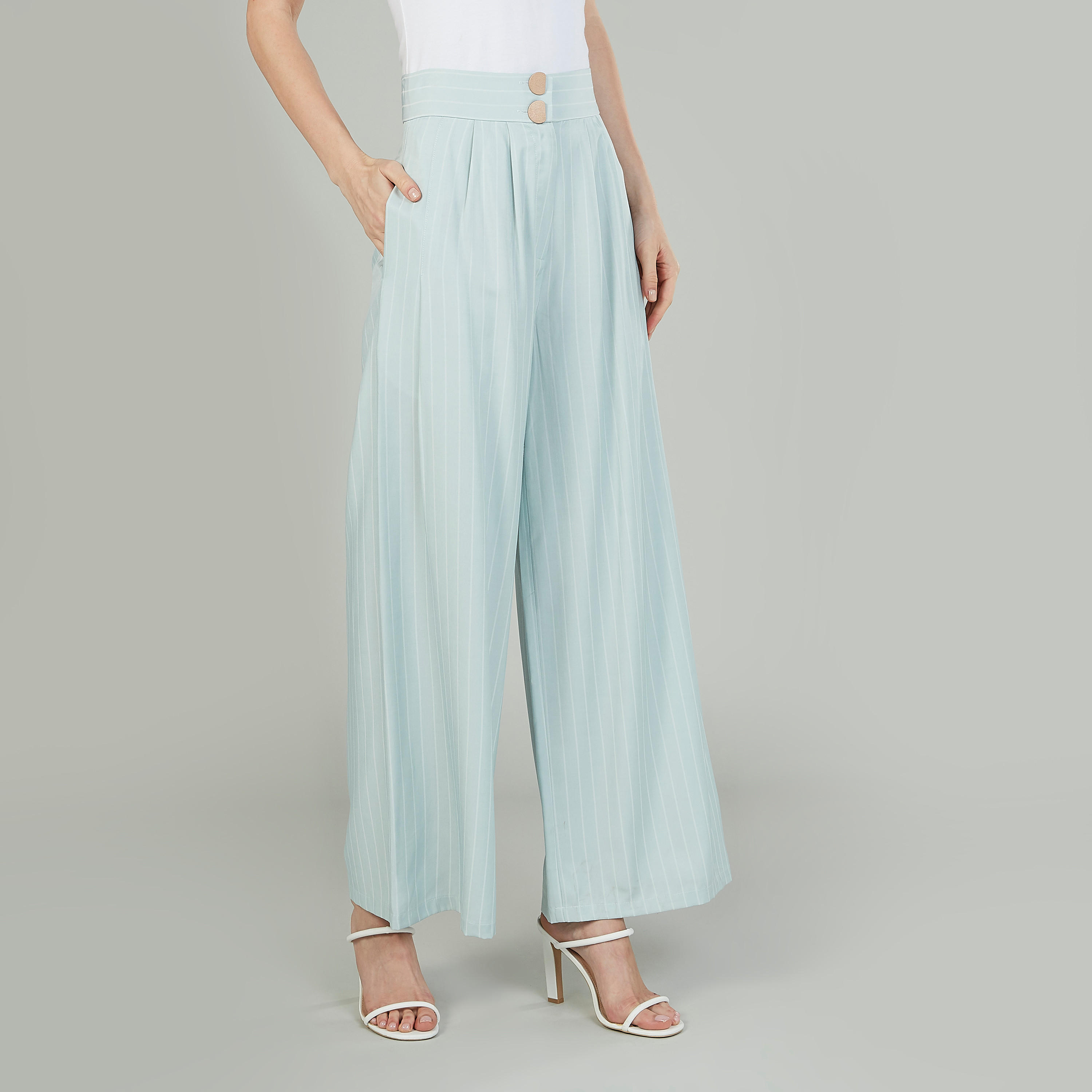 بنطلون بلازو مخطط بتفاصيل جيوب من آيكونيك-women-clothing-bottoms-trousers-image-5
