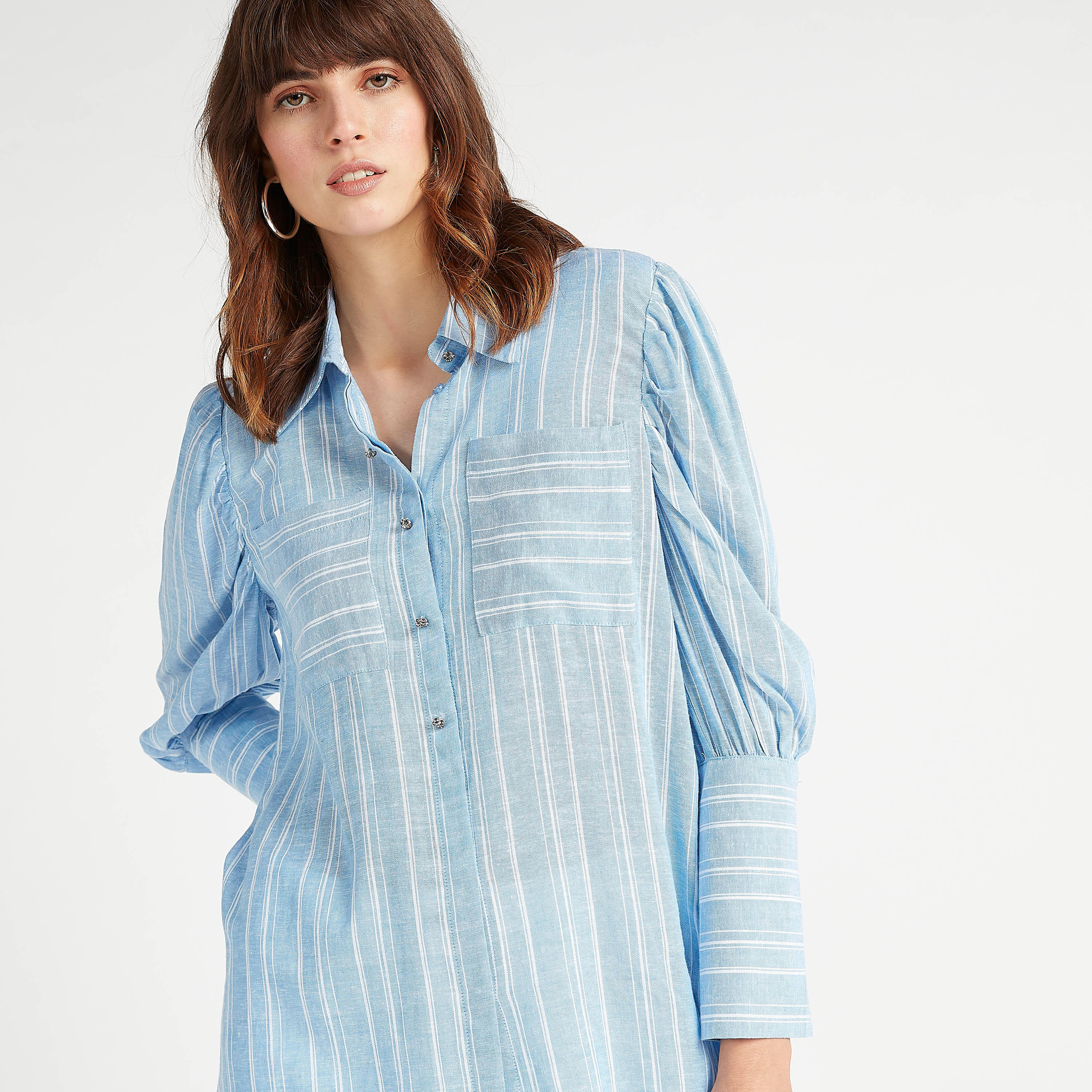 Iconic Striped Bankers Shirt with Long Sleeves and Chest Pockets-women-clothing-shirtsandblouses-shirts-image-3