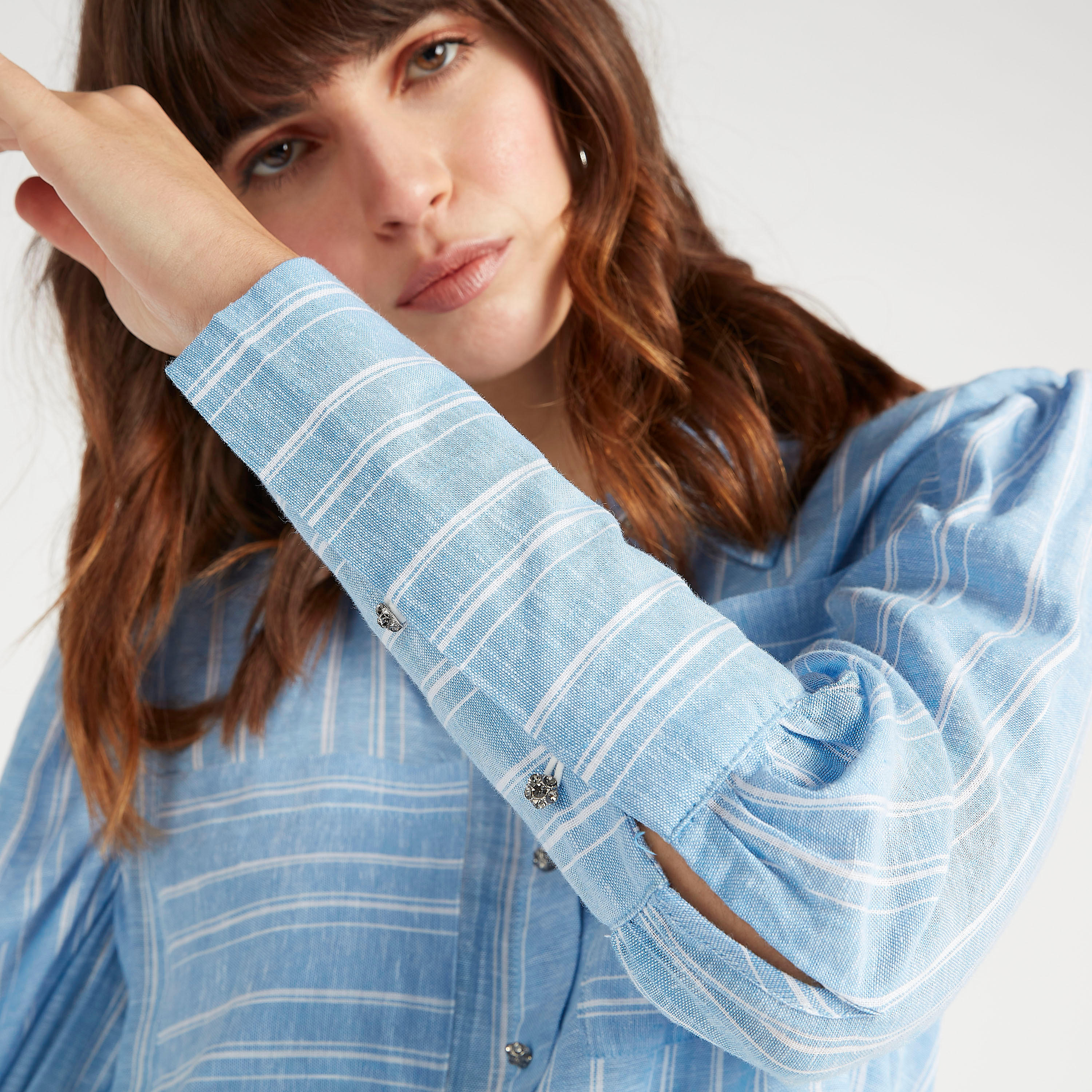 Iconic Striped Bankers Shirt with Long Sleeves and Chest Pockets-women-clothing-shirtsandblouses-shirts-image-4