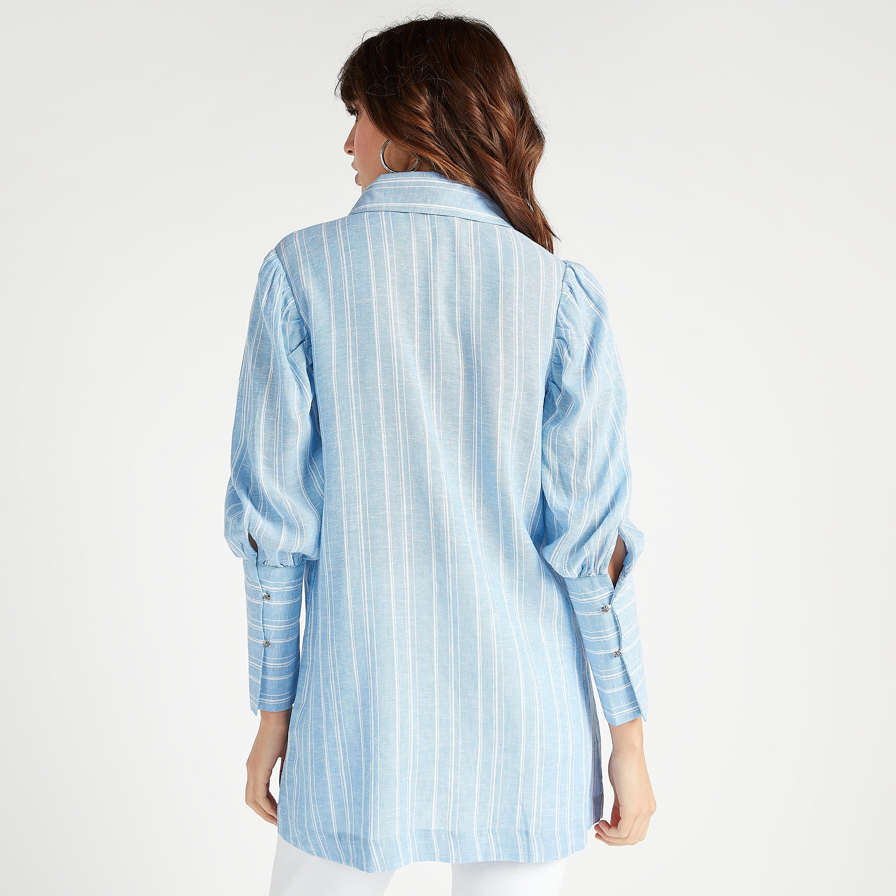 Iconic Striped Bankers Shirt with Long Sleeves and Chest Pockets-women-clothing-shirtsandblouses-shirts-image-5