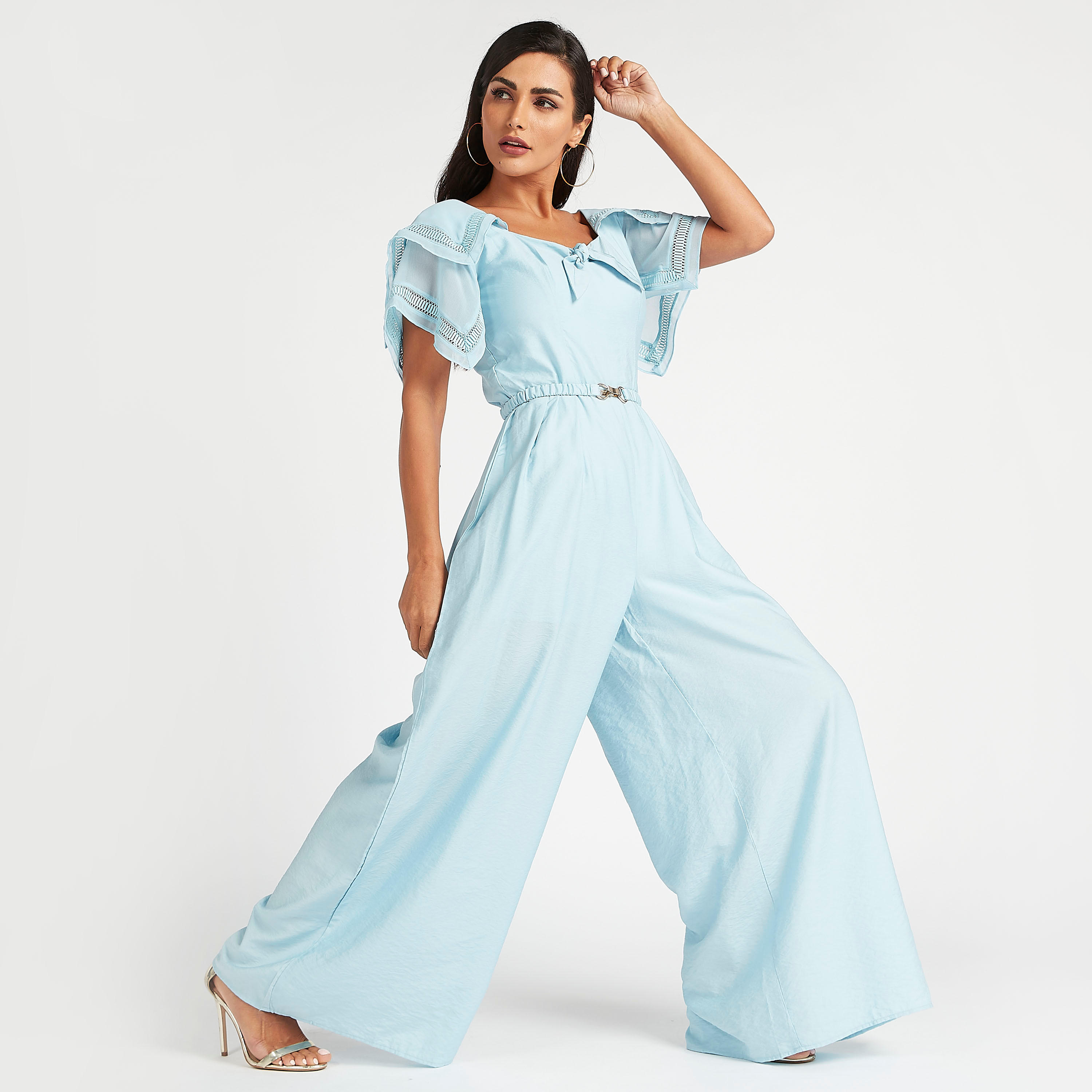 أفرول طويل دون أكمام بطبقات وزينة حزام وربطة عنق من آيكونيك-women-clothing-jumpsuits-image-1