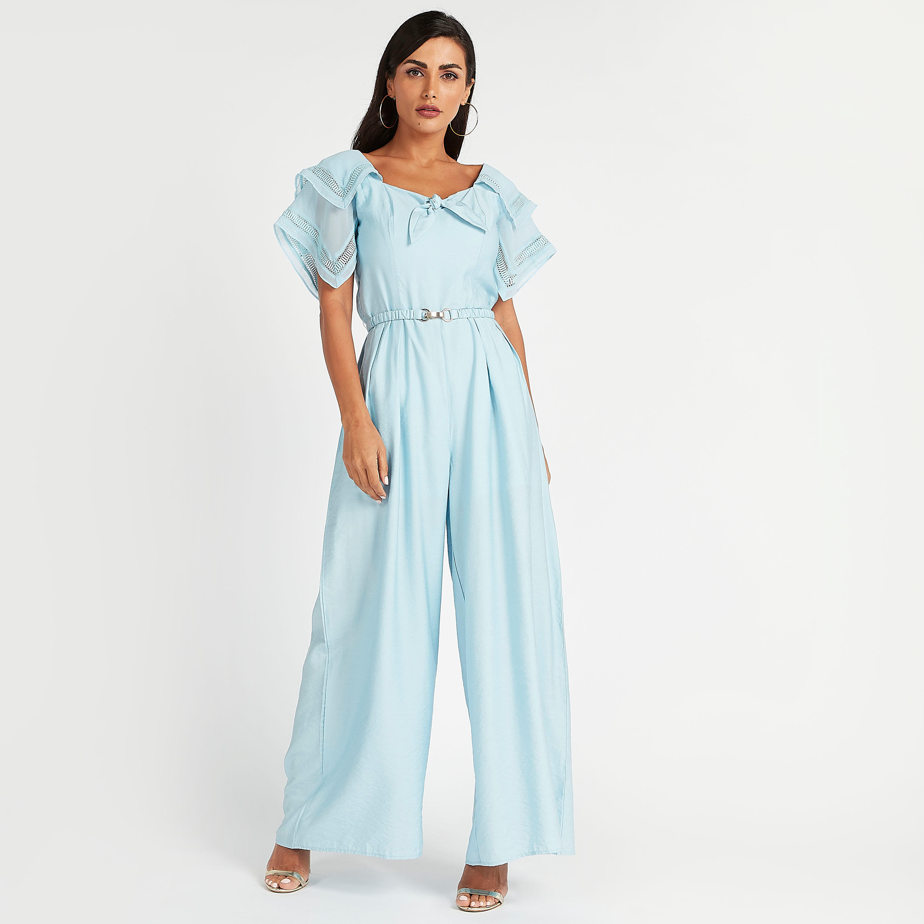 أفرول طويل دون أكمام بطبقات وزينة حزام وربطة عنق من آيكونيك-women-clothing-jumpsuits-image-5