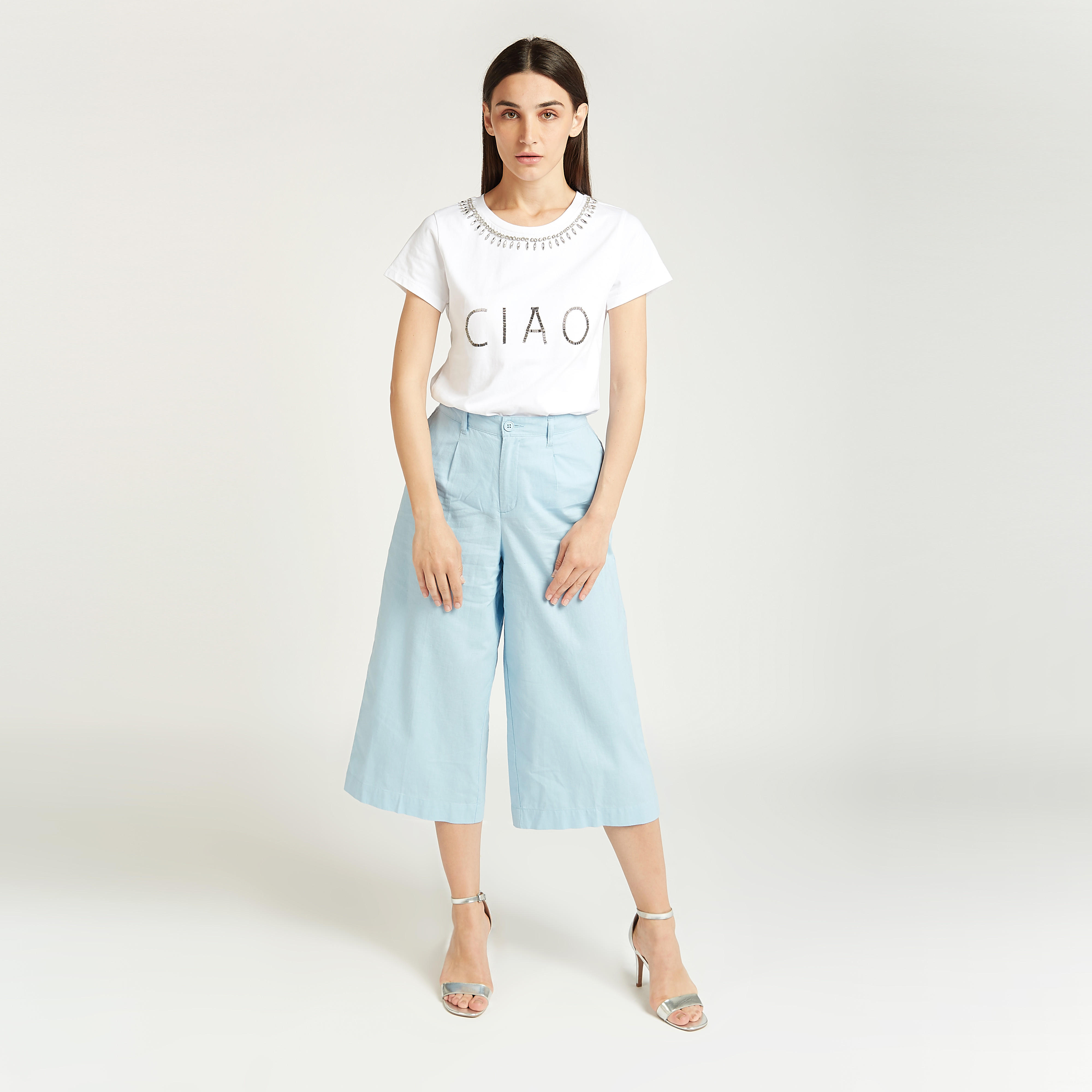 Iconic Embellished T-shirt with Round Neck and Short Sleeves-women-clothing-tshirts-image-2
