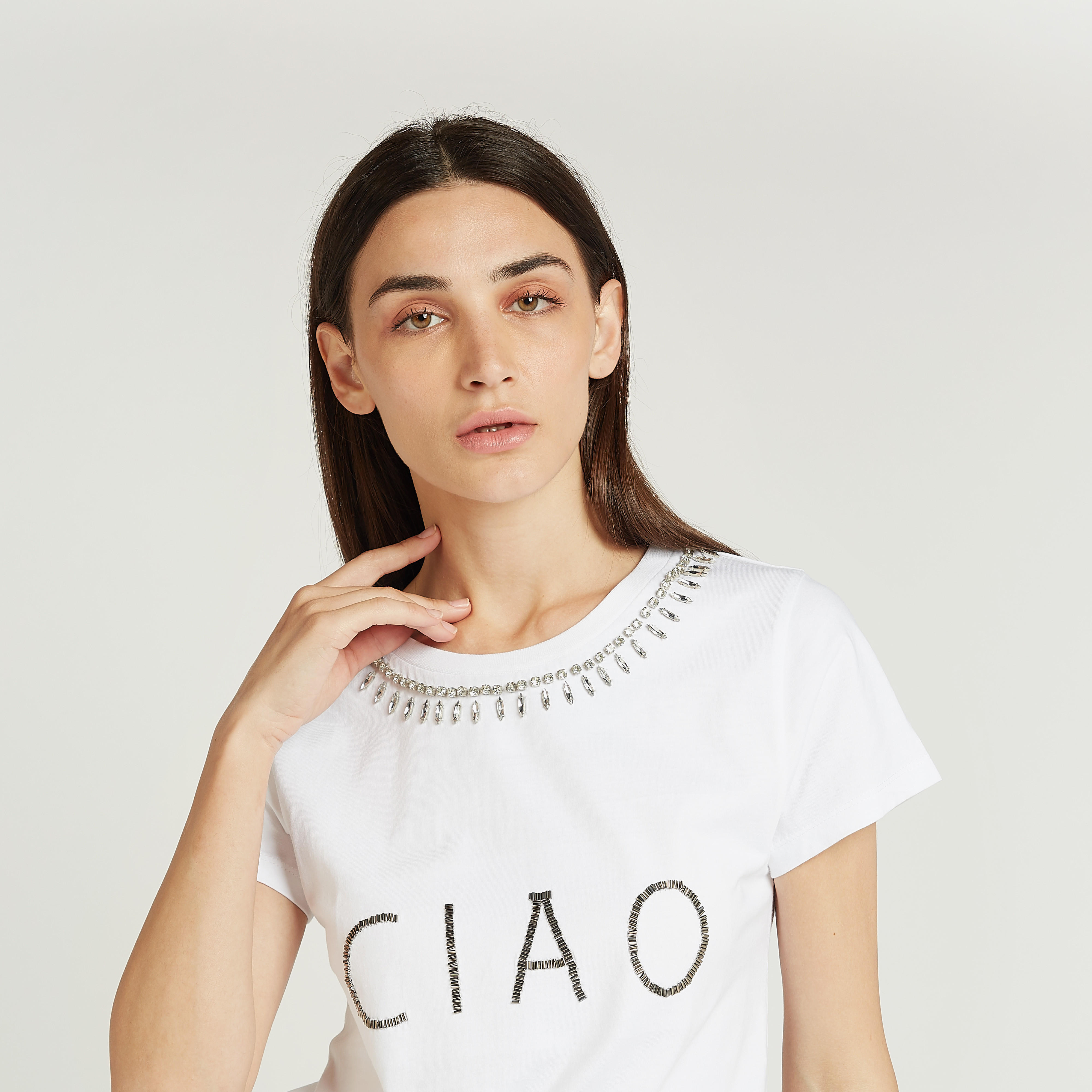 Iconic Embellished T-shirt with Round Neck and Short Sleeves-women-clothing-tshirts-image-3