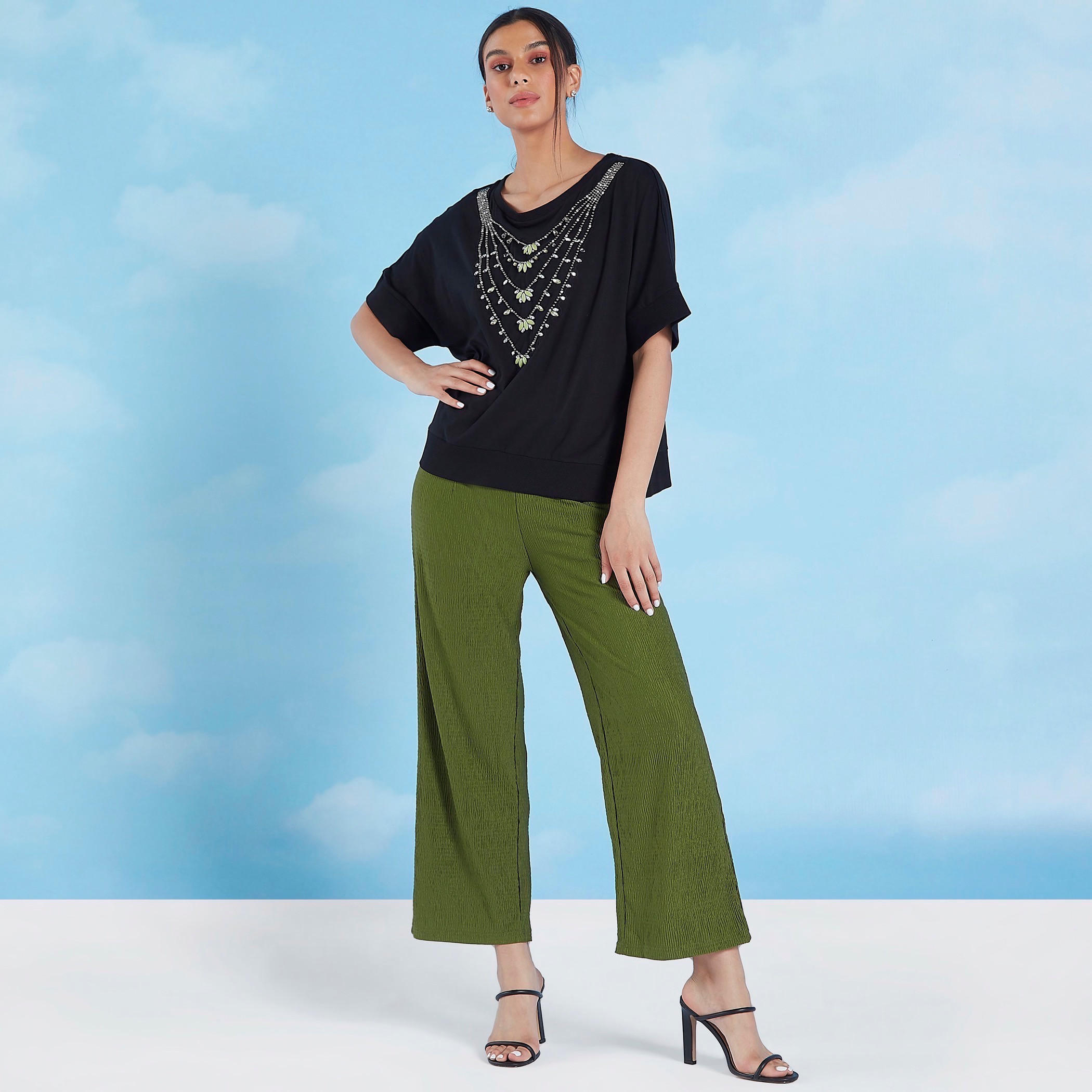 Iconic Embellished T-shirt with Round Neck and Short Sleeves-women-clothing-tshirts-image-2