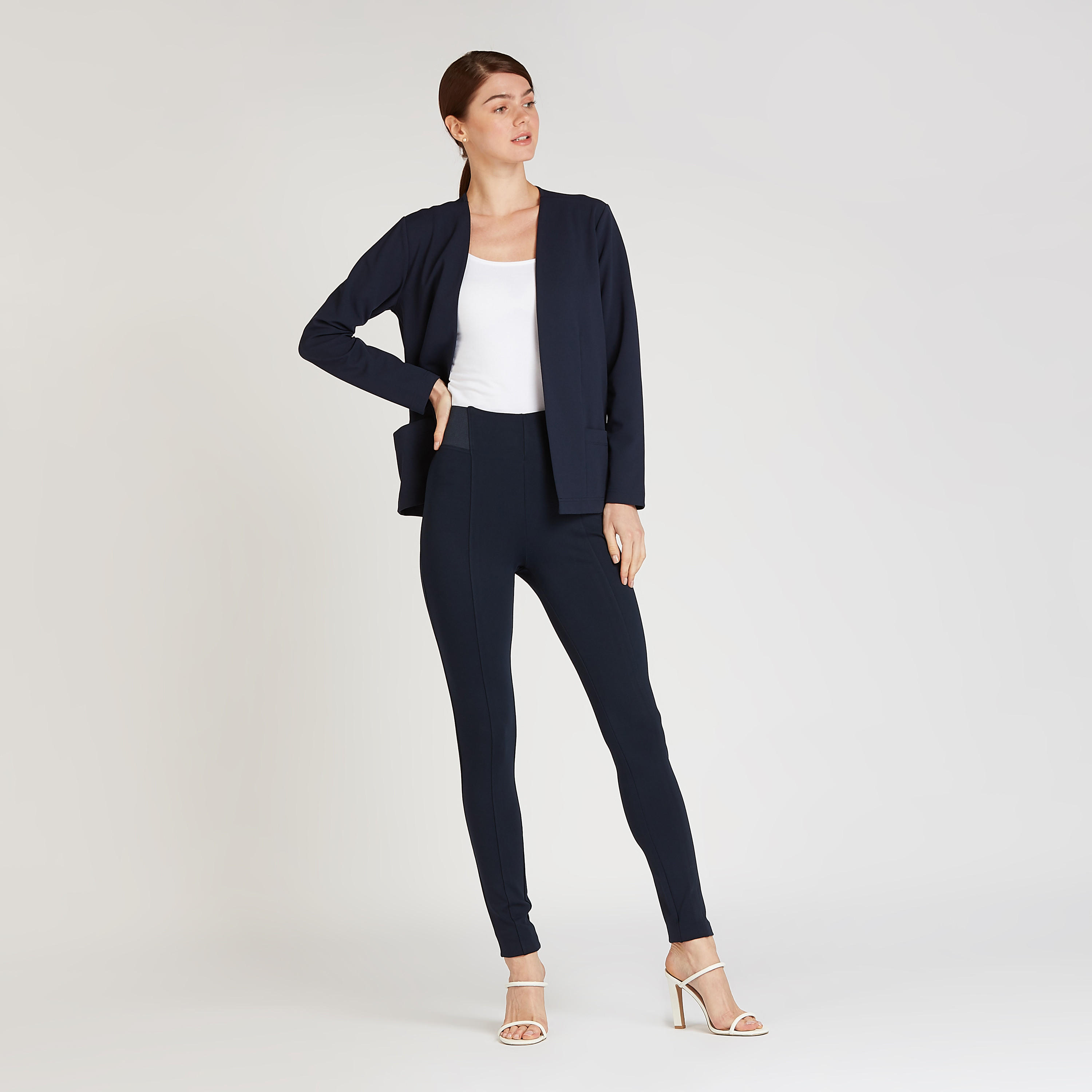 بنطلون تريقنز واسع سادة بخصر مطّاطي متوسط الارتفاع من آيكونيك-women-clothing-bottoms-leggings-image-2