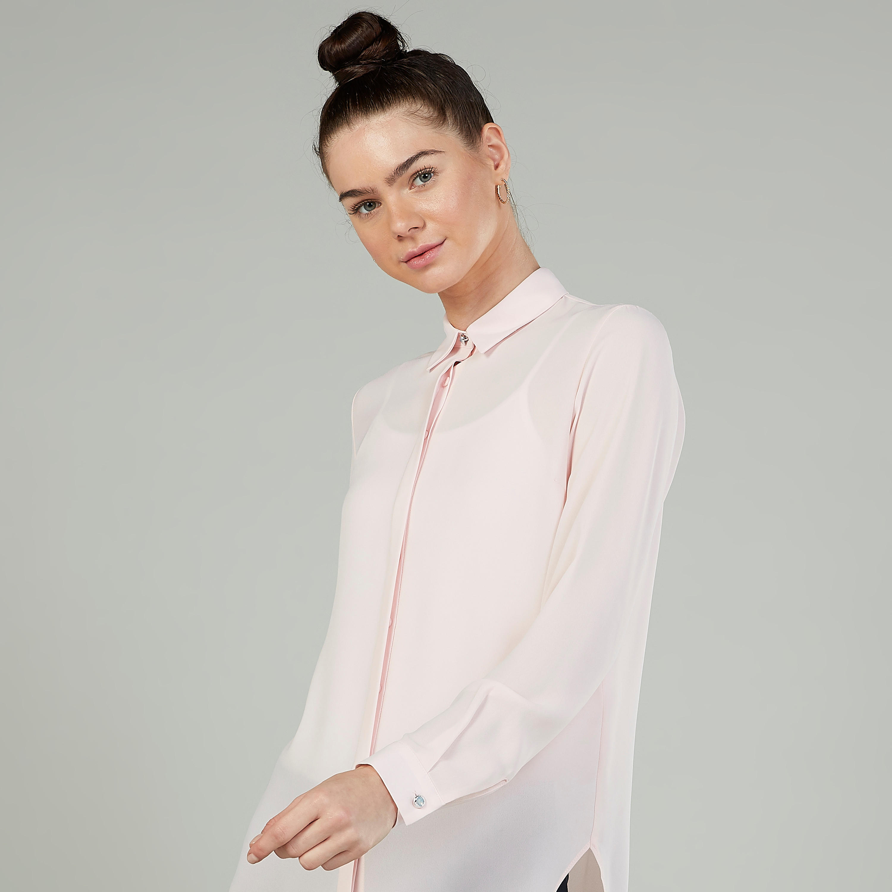 Iconic Plain Shirt with Spread Collar and Long Sleeves-women-clothing-shirtsandblouses-shirts-image-3