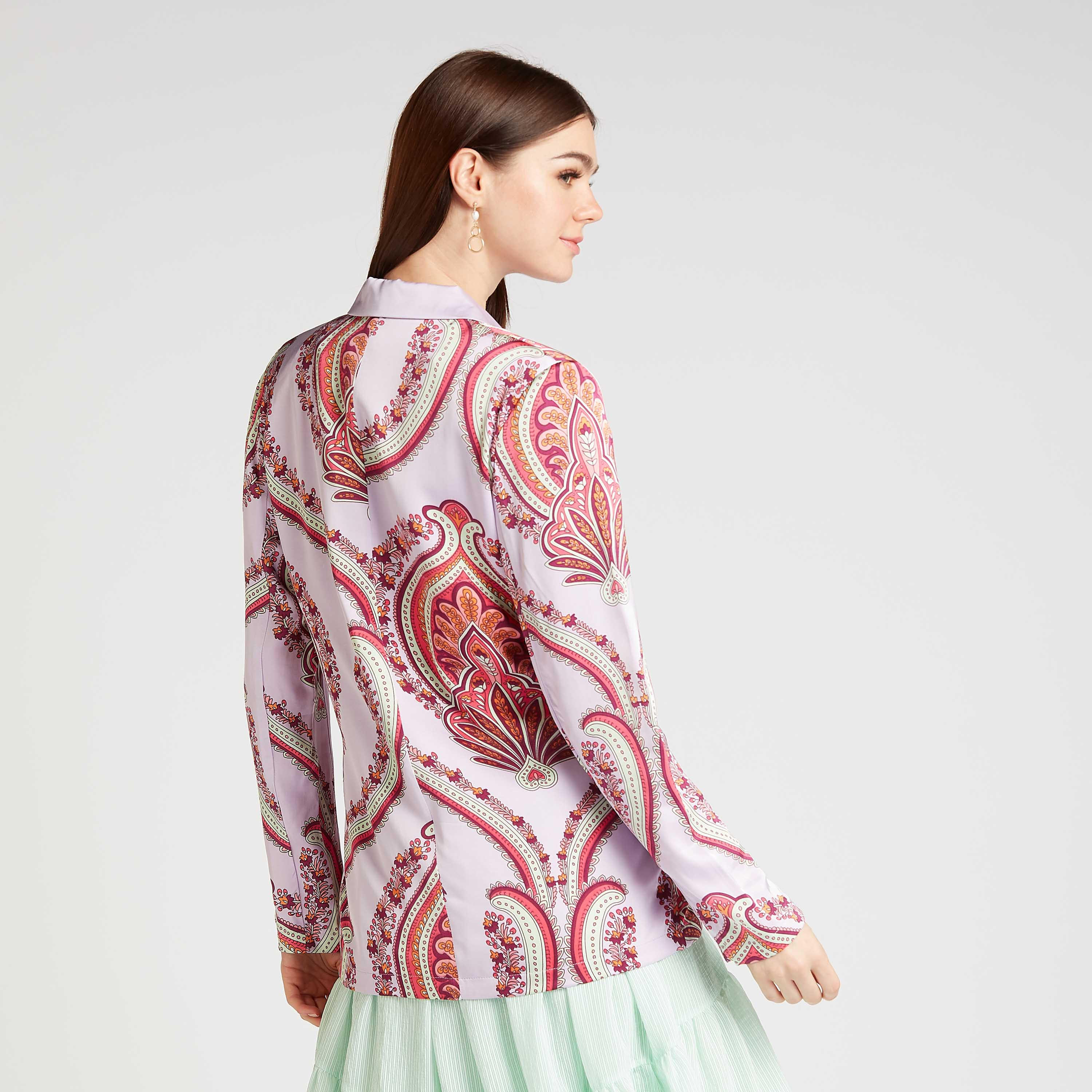 Iconic Paisley Print Jacket with Notched Lapel and Long Sleeves-women-clothing-coatsandjackets-blazers-image-5