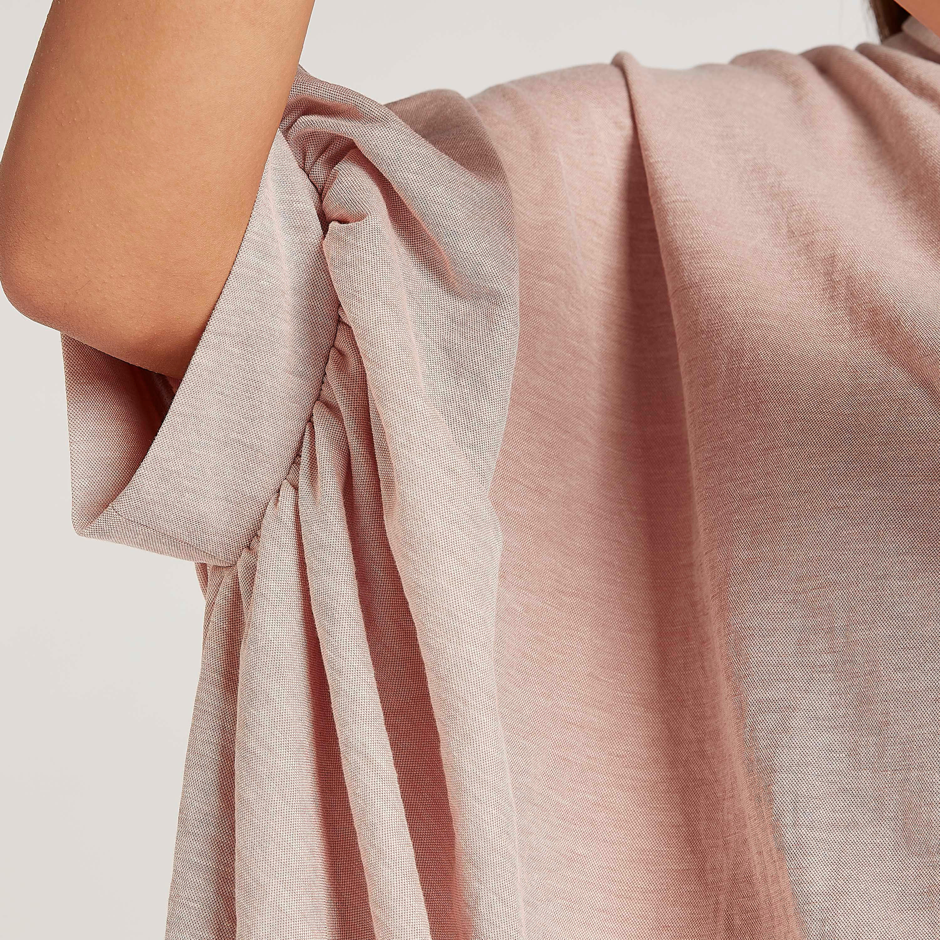 تونيك بارز الملمس بياقة عادية وحوّاف غير مستوية من آيكونيك-women-clothing-shirtsandblouses-blouses-image-6