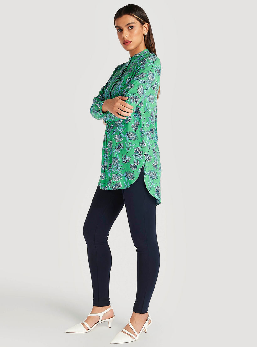 بلوزة طويلة بياقة بأكمام طويلة وطبعات أزهار من آيكونيك-women-clothing-shirtsandblouses-blouses-image-6