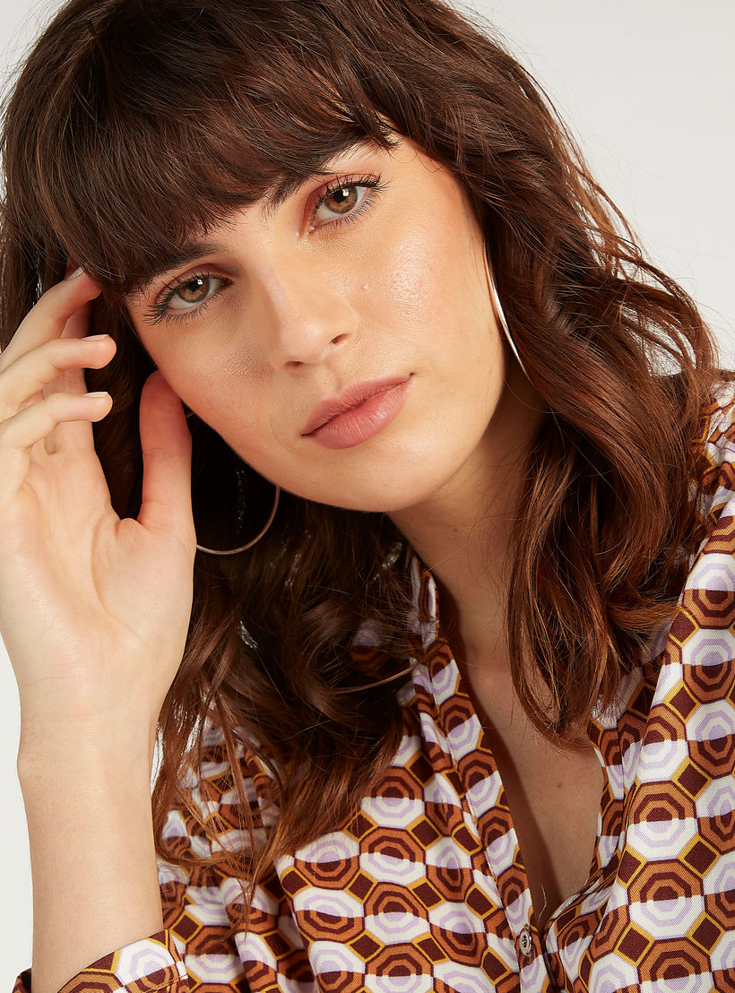 فستان قميص طويل بأكمام طويلة ورباط و طبعات من آيكونيك-women-clothing-dresses-image-5