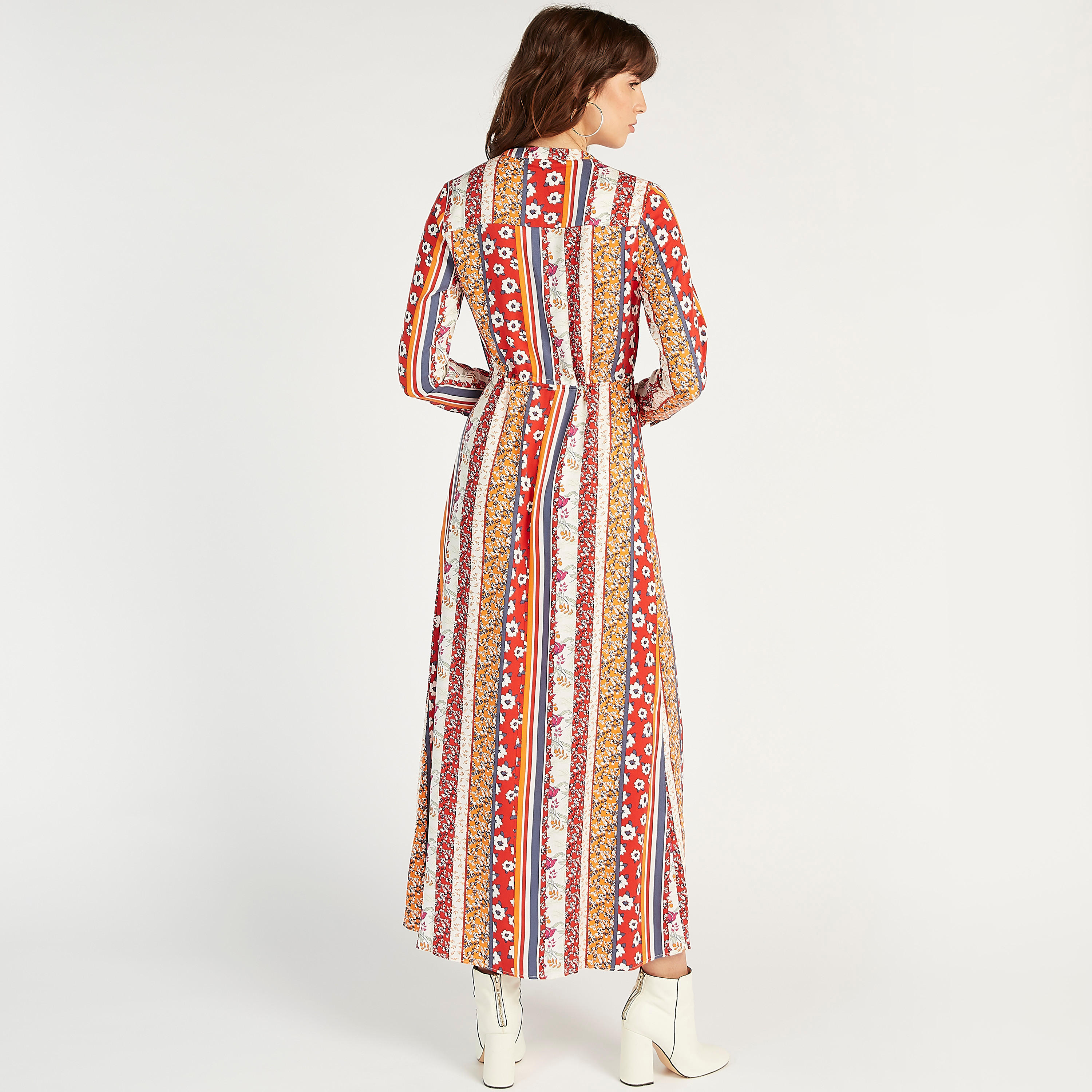 فستان قميص بأكمام طويلة وجيوب وطبعات من أيكونيك-women-clothing-dresses-image-3