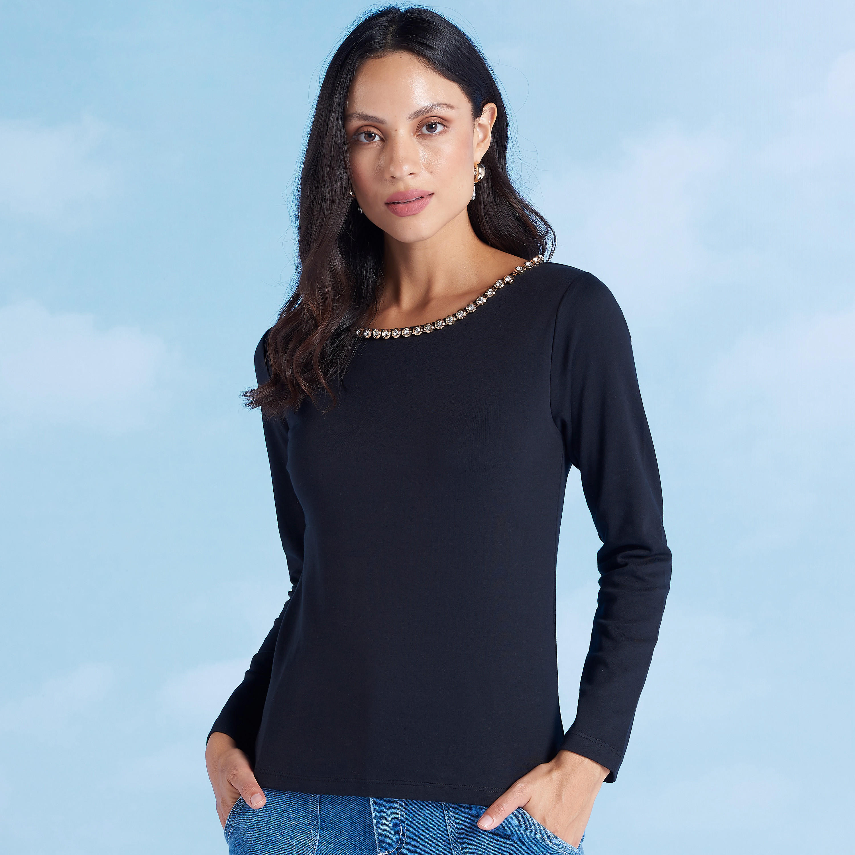 كنزة مستدامة مزيّنة بأكمام طويلة من آيكونيك-women-clothing-cardigansandjumpers-jumpers-image-1